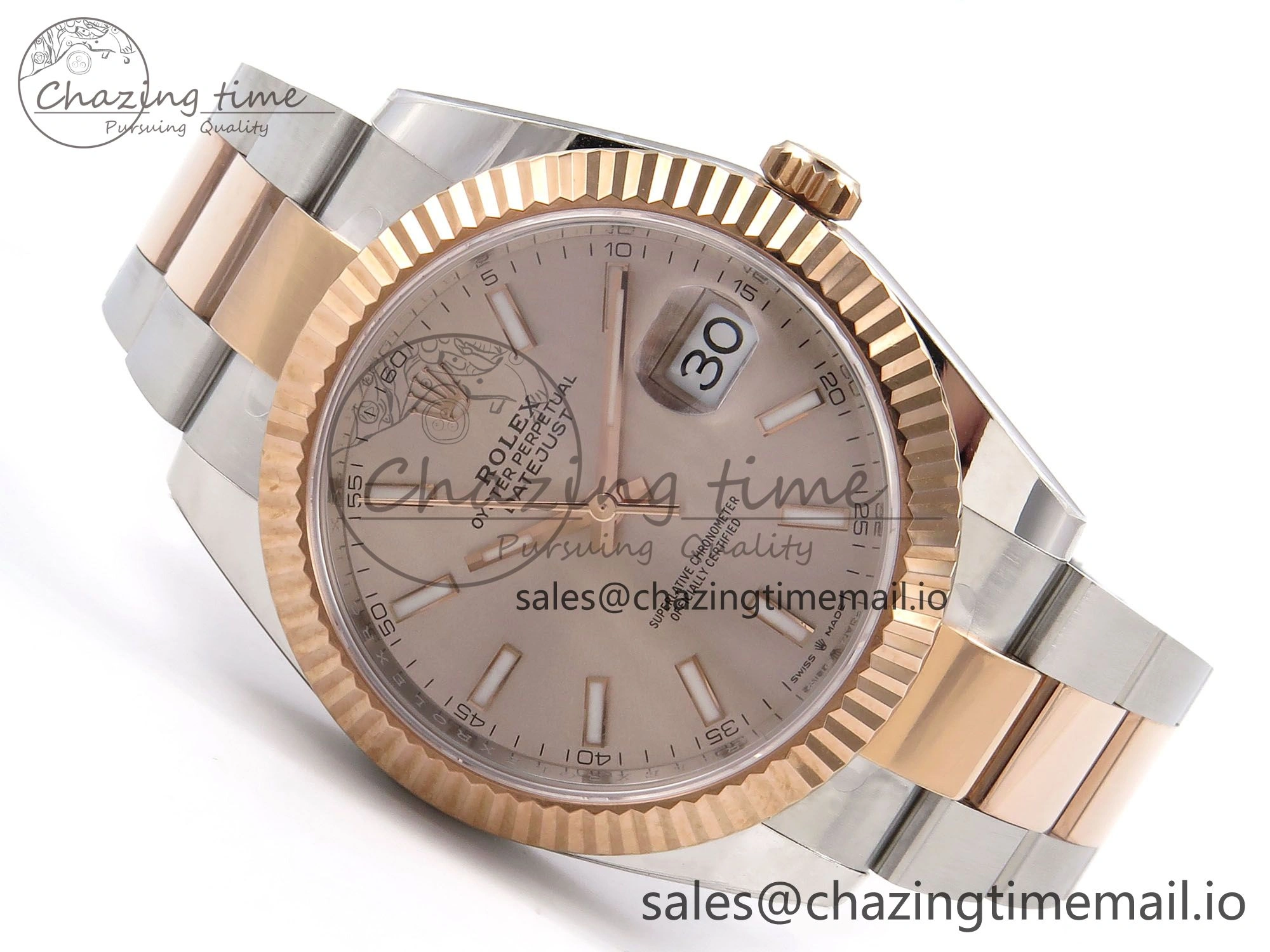 DateJust 41 126331 ARF 1:1 Best Edition 904L Steel RG Dial on SS RG Oyster Bracelet SH3235（Gain Weight）