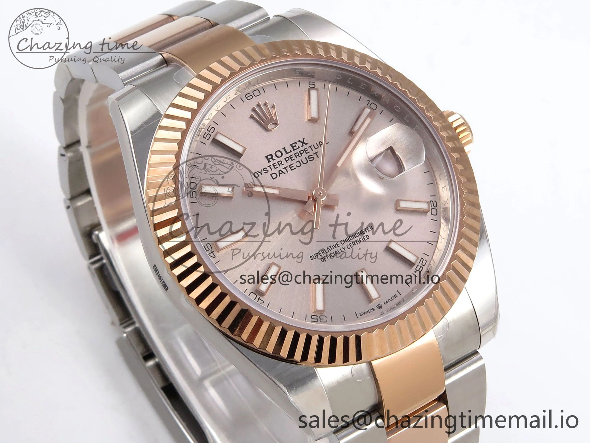DateJust 41 126331 ARF 1:1 Best Edition 904L Steel RG Dial on SS RG Oyster Bracelet SH3235（Gain Weight）