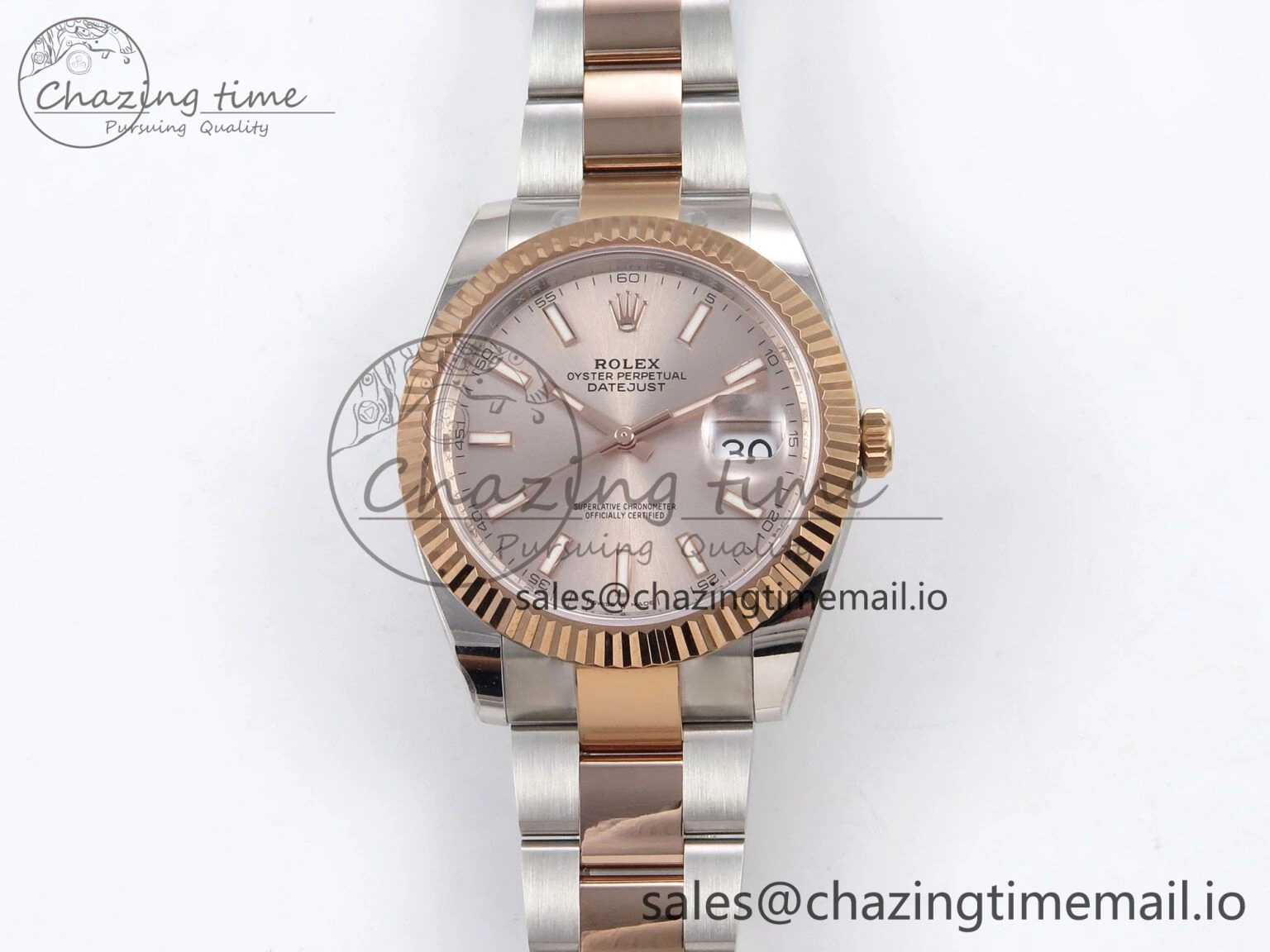 DateJust 41 126331 ARF 1:1 Best Edition 904L Steel RG Dial on SS RG Oyster Bracelet SH3235（Gain Weight）