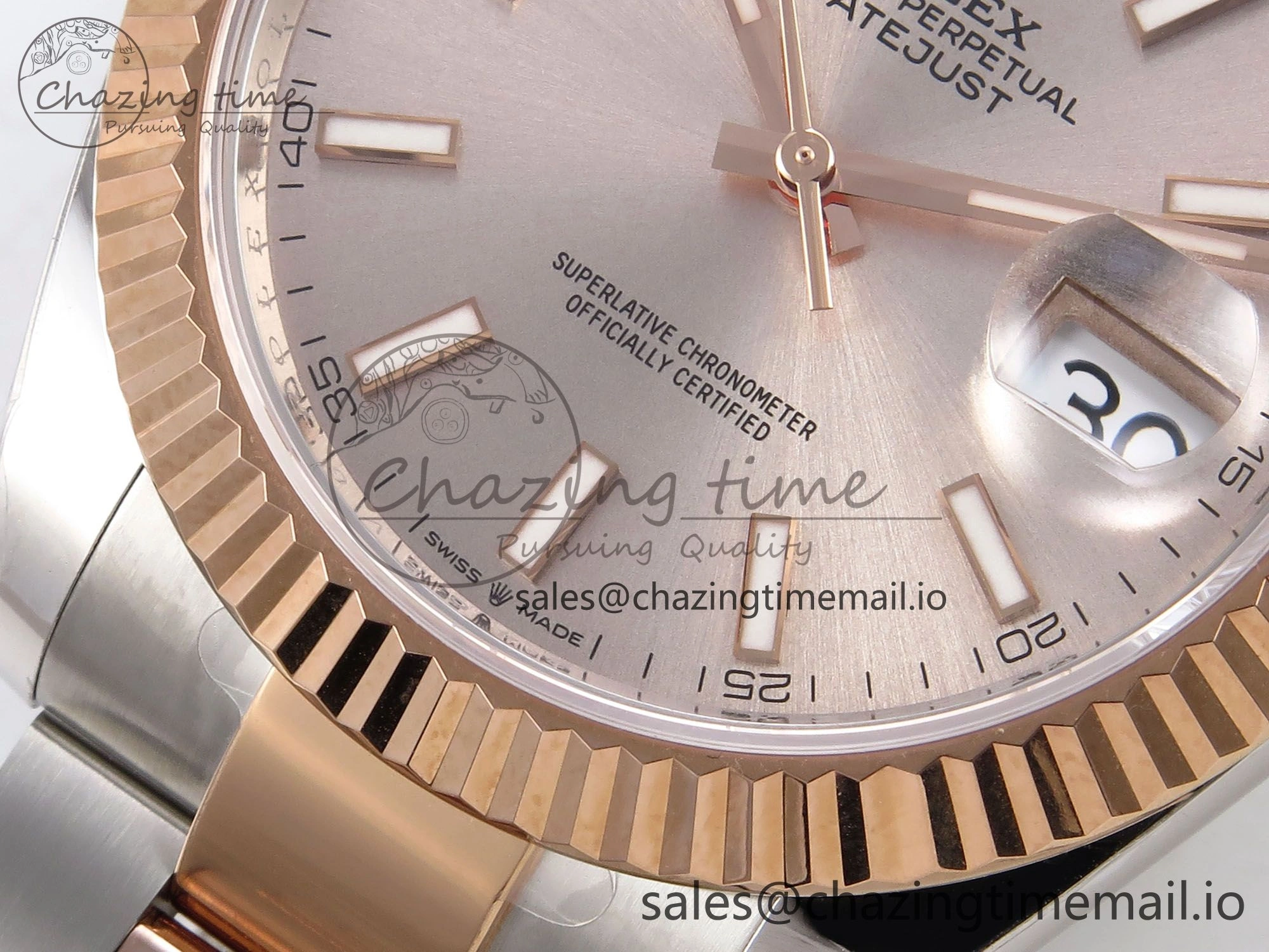 DateJust 41 126331 ARF 1:1 Best Edition 904L Steel RG Dial on SS RG Oyster Bracelet SH3235（Gain Weight）