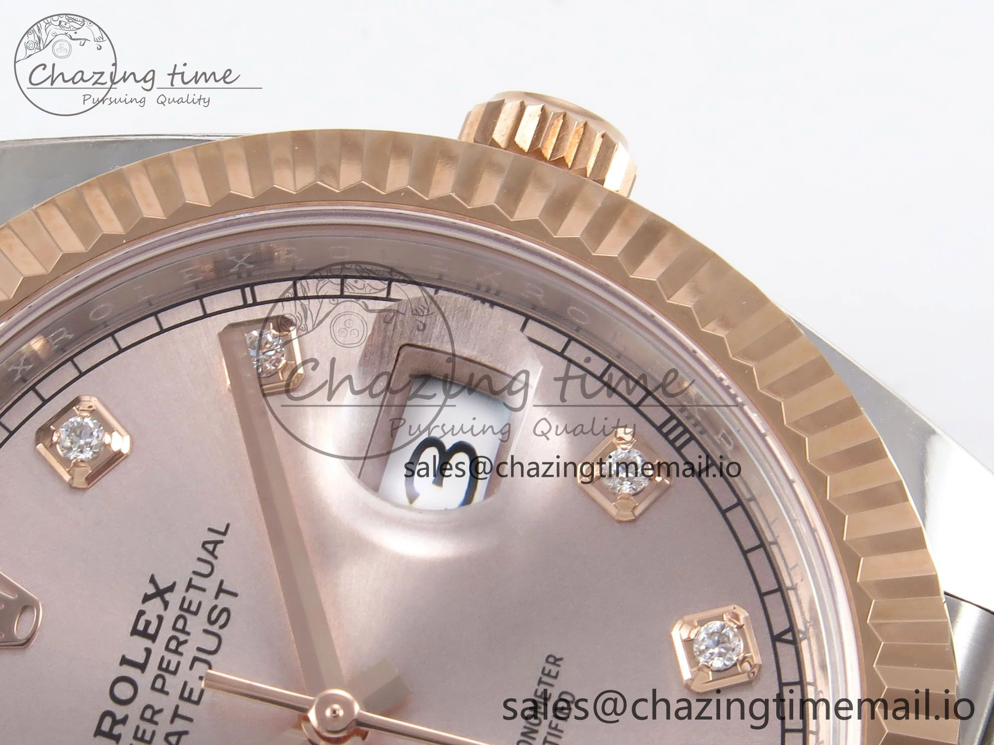 DateJust 41 126331 ARF 1:1 Best Edition 904L Steel RG Diamonds Dial on SS RG Jubilee Bracelet SH3235（Gain Weight）