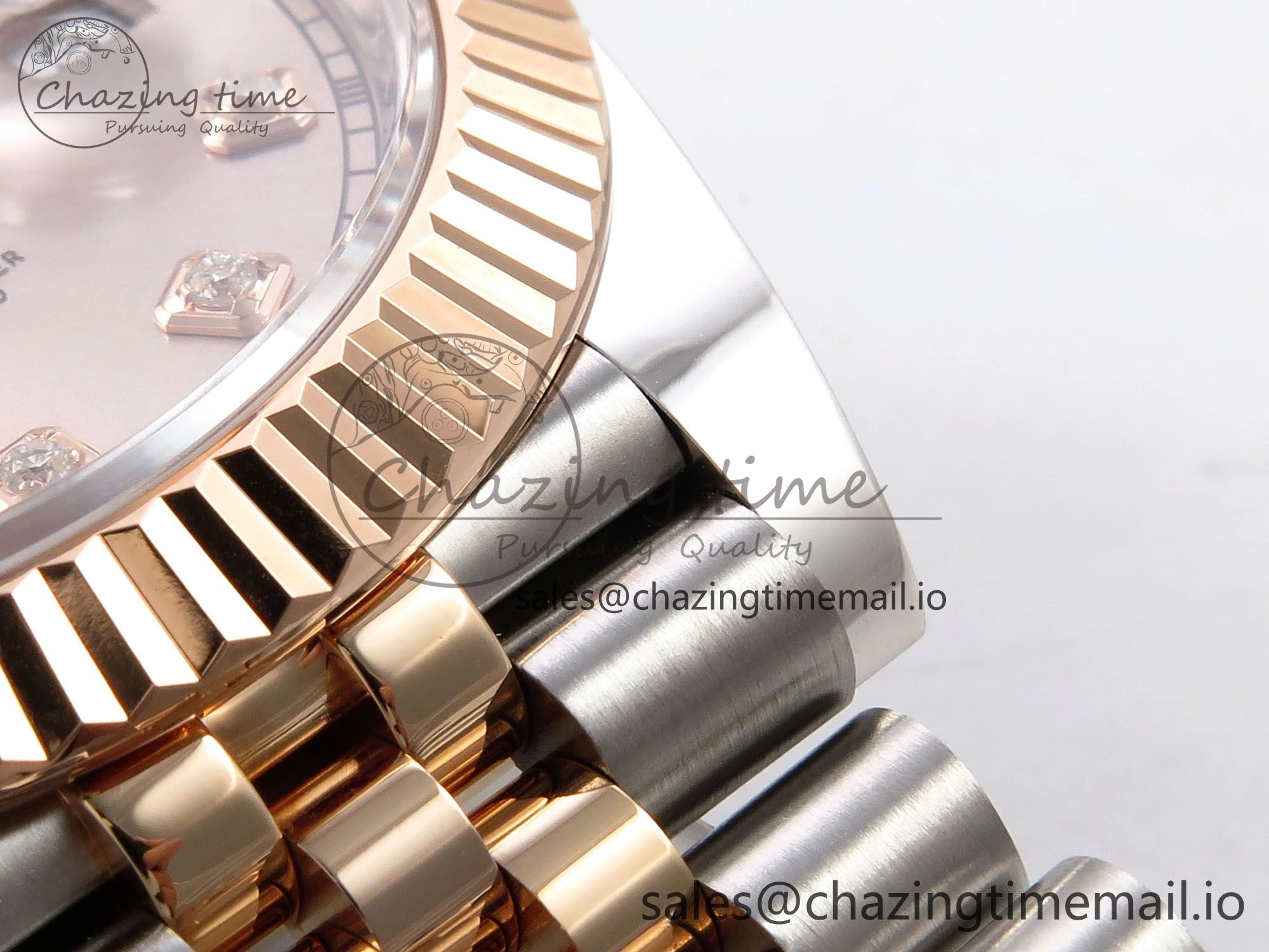 DateJust 41 126331 ARF 1:1 Best Edition 904L Steel RG Diamonds Dial on SS RG Jubilee Bracelet SH3235（Gain Weight）