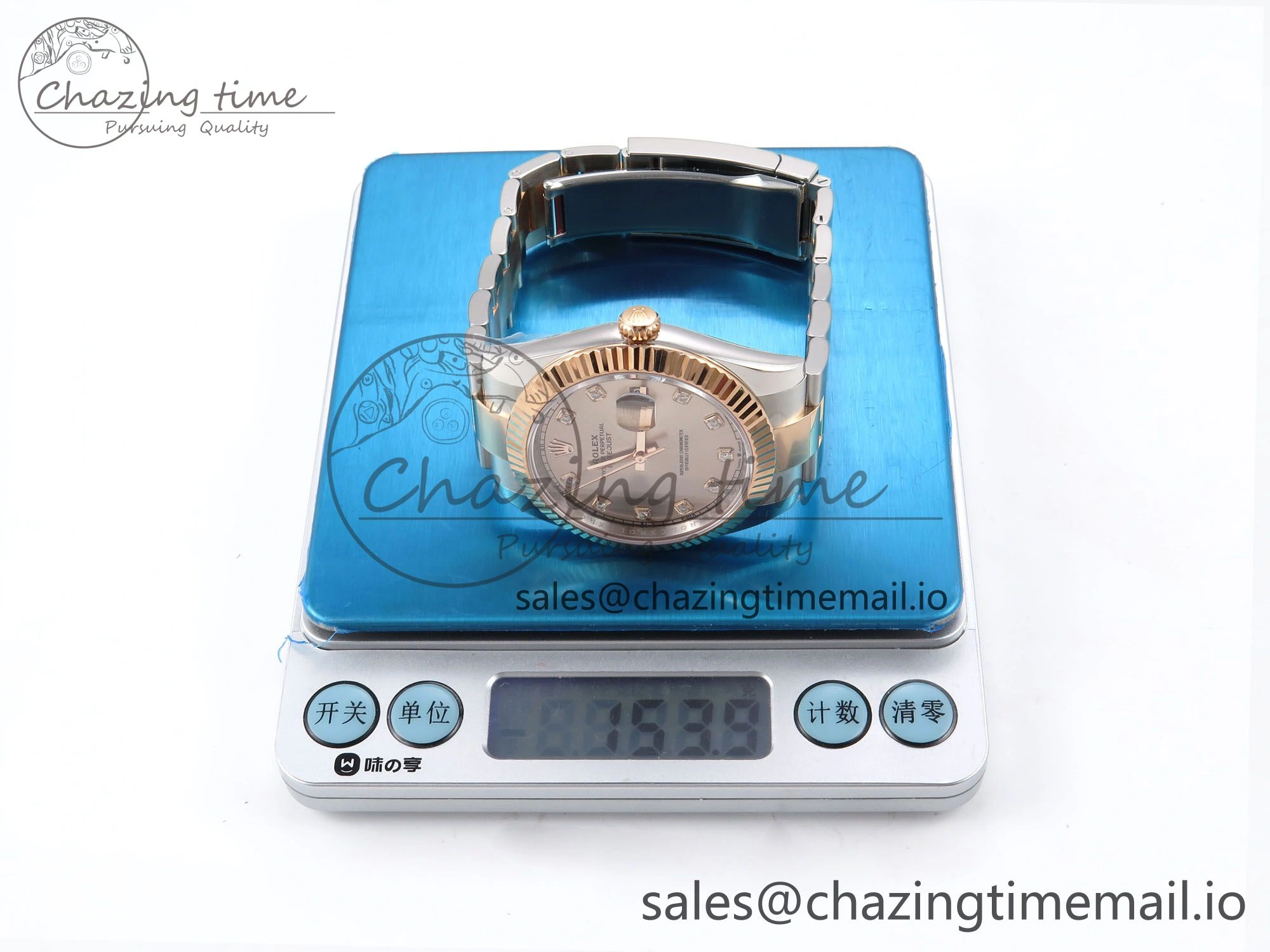 DateJust 41 126331 ARF 1:1 Best Edition 904L Steel RG Diamonds Dial on SS RG Oyster Bracelet SH3235（Gain Weight）