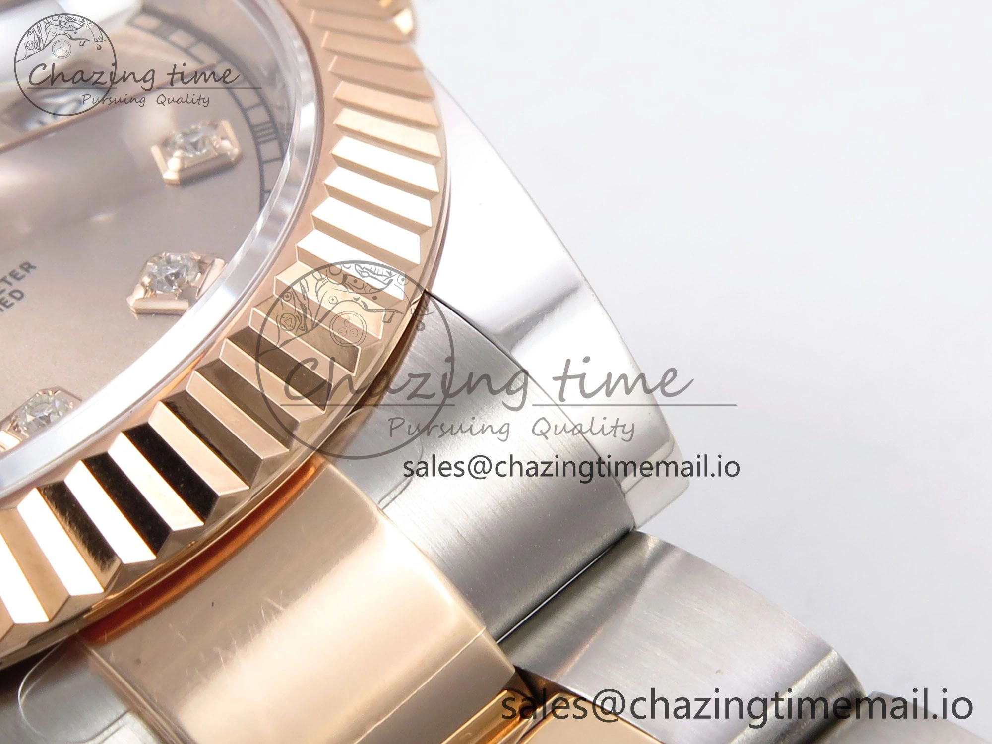 DateJust 41 126331 ARF 1:1 Best Edition 904L Steel RG Diamonds Dial on SS RG Oyster Bracelet SH3235（Gain Weight）