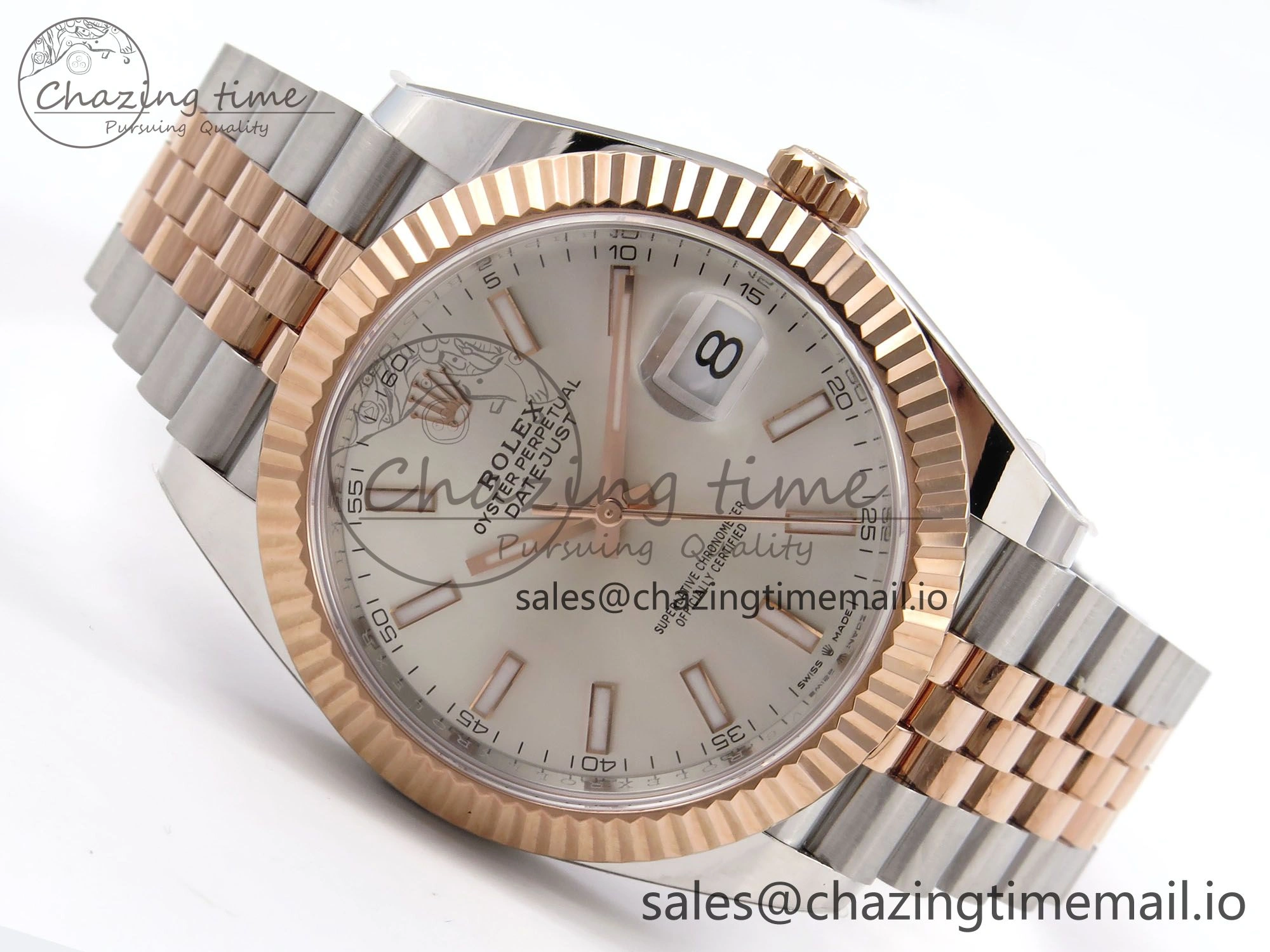 DateJust 41 126331 ARF 1:1 Best Edition 904L Steel Silver Dial on SS RG Jubilee Bracelet SH3235（Gain Weight）