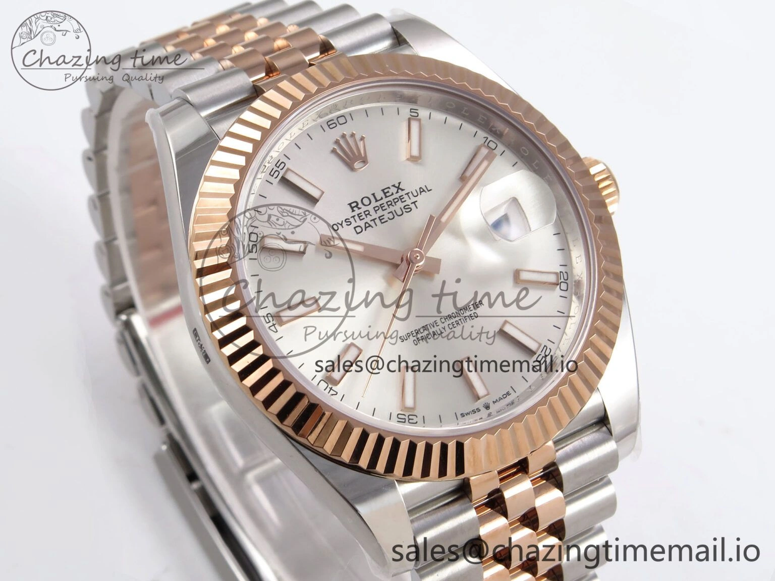 DateJust 41 126331 ARF 1:1 Best Edition 904L Steel Silver Dial on SS RG Jubilee Bracelet SH3235（Gain Weight）