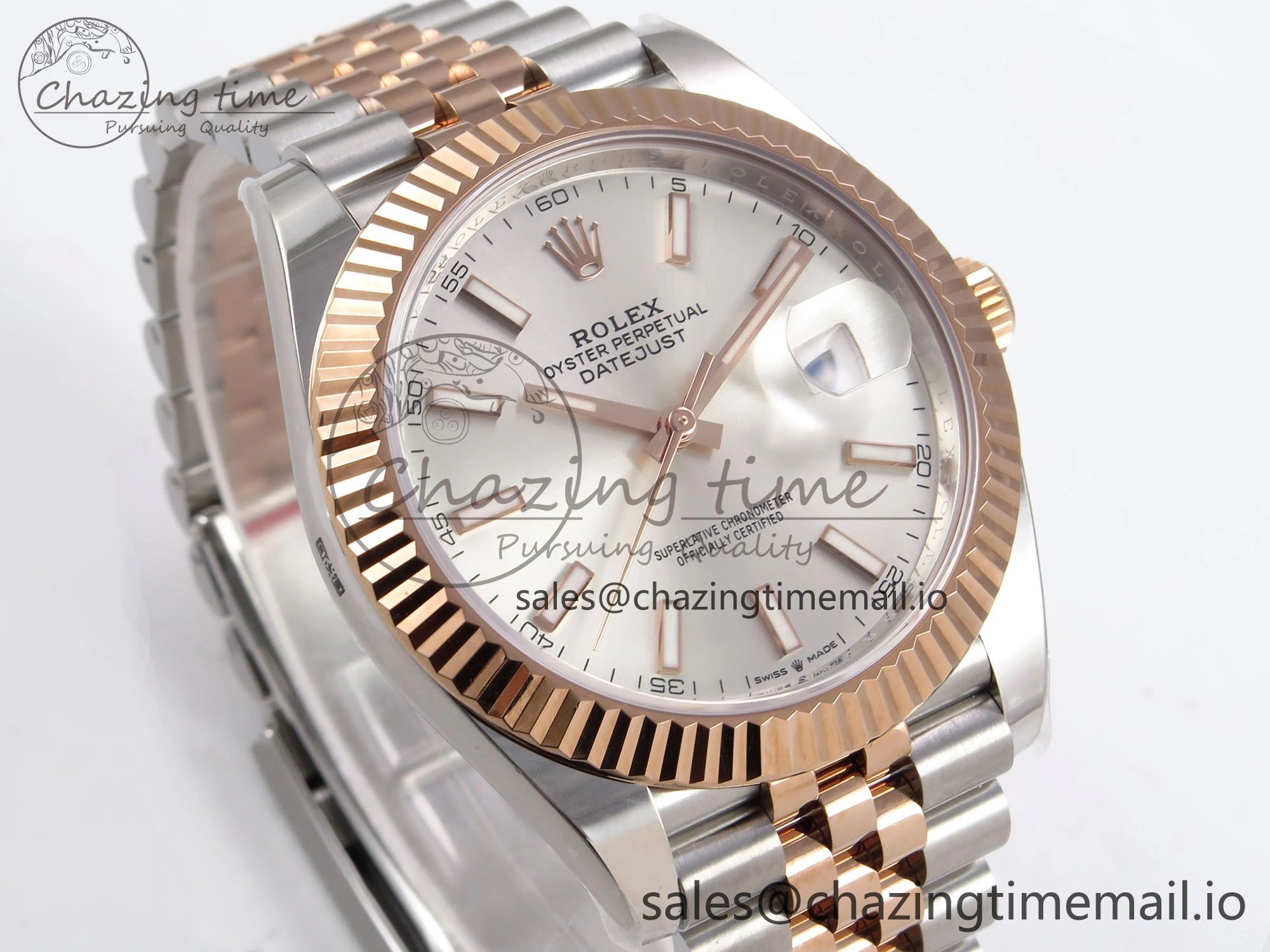 DateJust 41 126331 ARF 1:1 Best Edition 904L Steel Silver Dial on SS RG Jubilee Bracelet SH3235（Gain Weight）