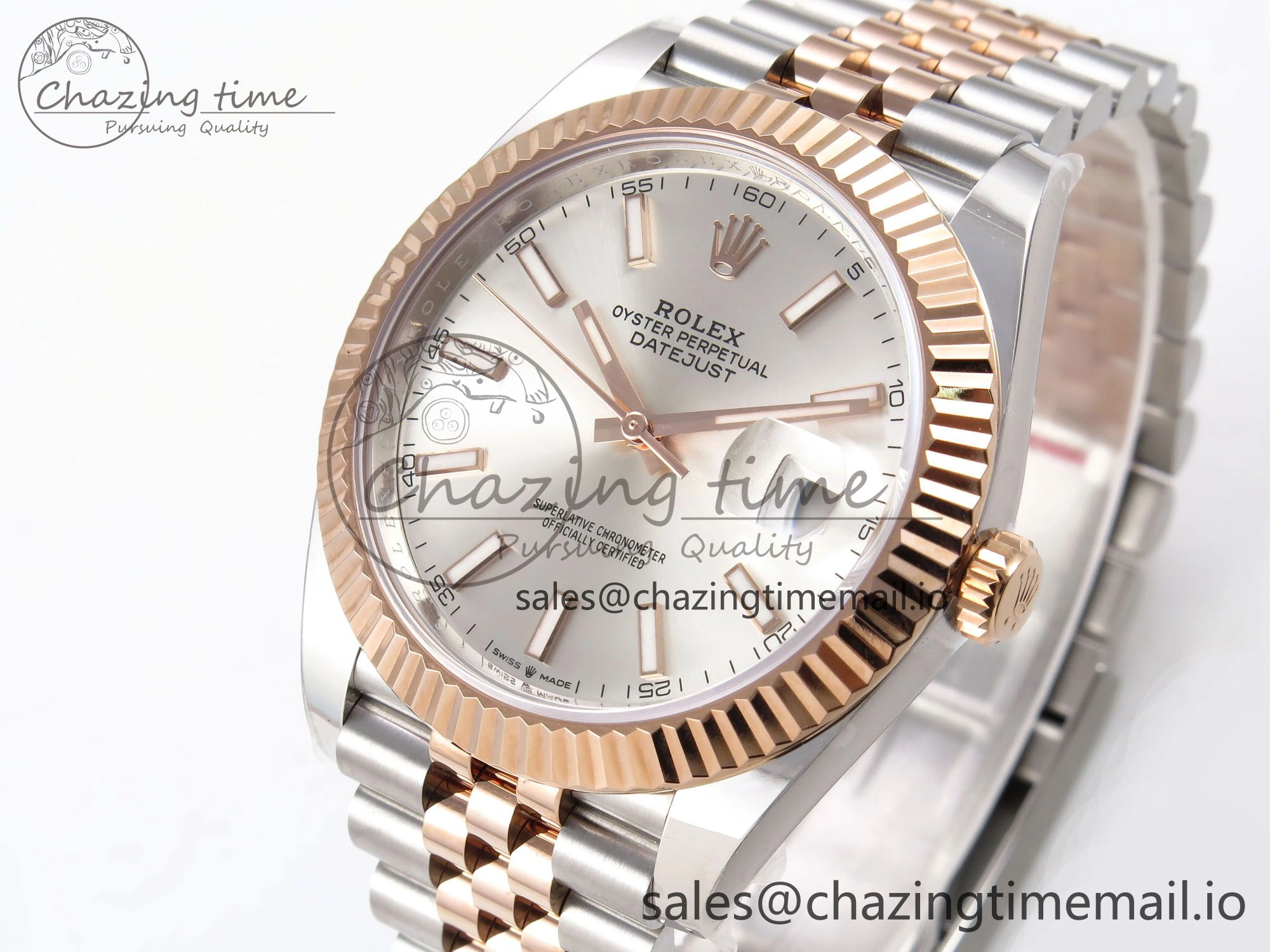 DateJust 41 126331 ARF 1:1 Best Edition 904L Steel Silver Dial on SS RG Jubilee Bracelet SH3235（Gain Weight）