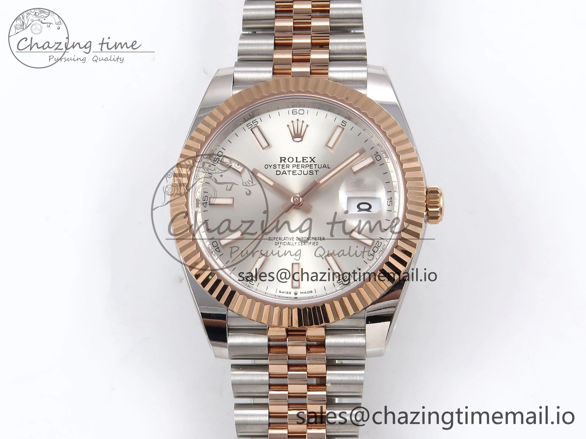 DateJust 41 126331 ARF 1:1 Best Edition 904L Steel Silver Dial on SS RG Jubilee Bracelet SH3235（Gain Weight）