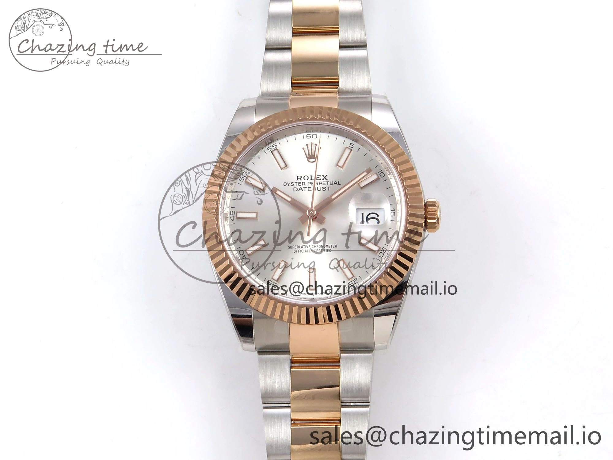 DateJust 41 126331 ARF 1:1 Best Edition 904L Steel Silver Dial on SS RG Oyster Bracelet SH3235（Gain Weight）