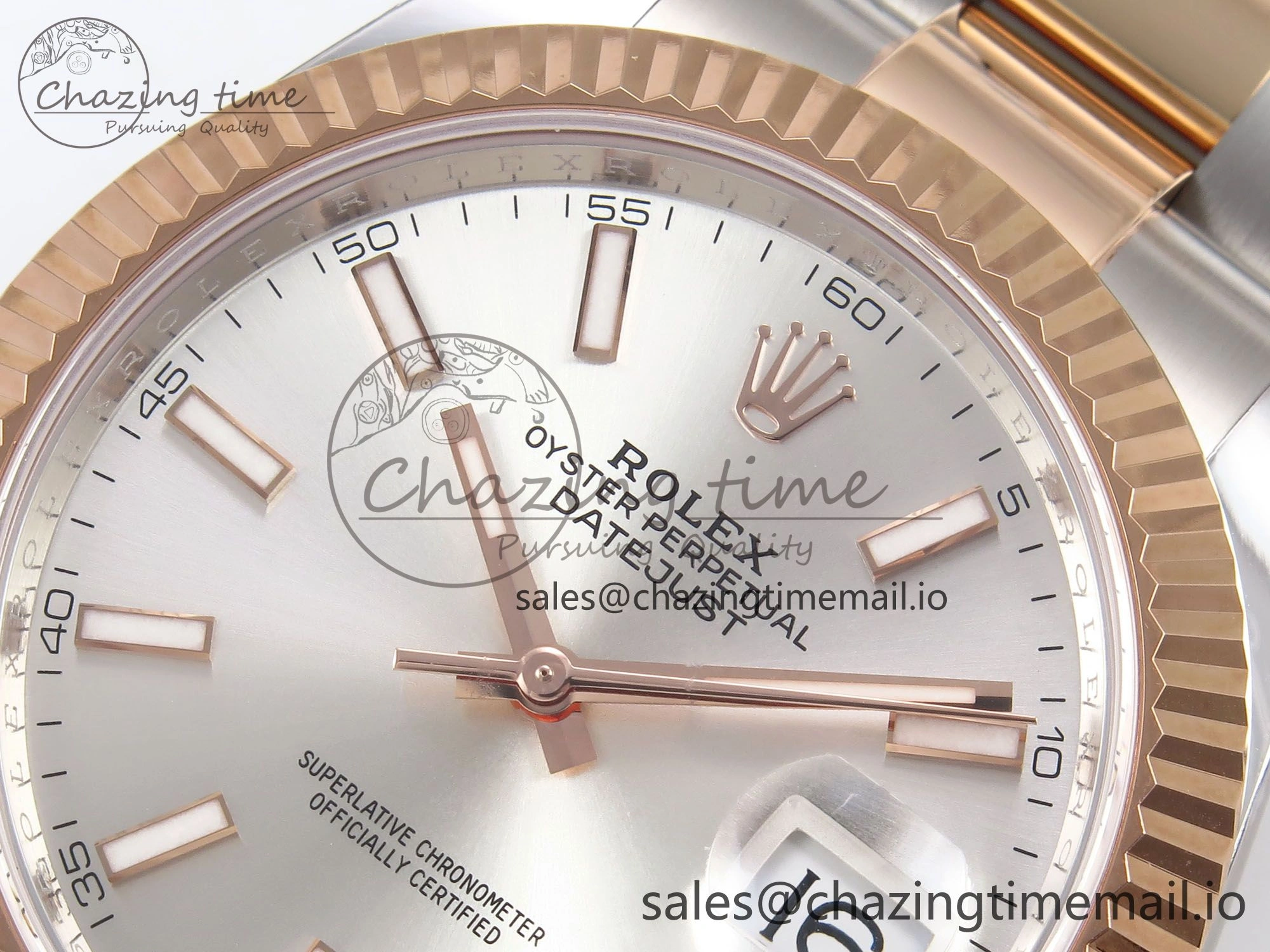 DateJust 41 126331 ARF 1:1 Best Edition 904L Steel Silver Dial on SS RG Oyster Bracelet SH3235（Gain Weight）