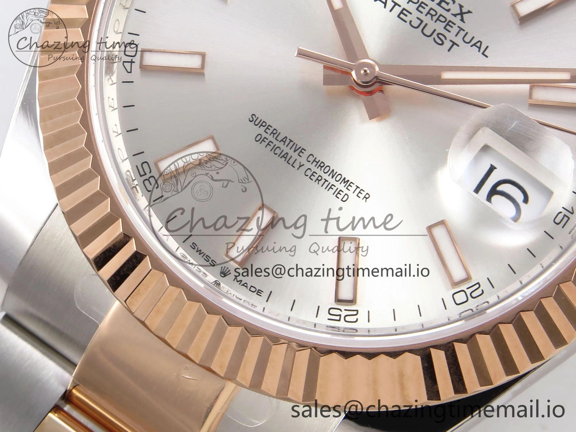 DateJust 41 126331 ARF 1:1 Best Edition 904L Steel Silver Dial on SS RG Oyster Bracelet SH3235（Gain Weight）
