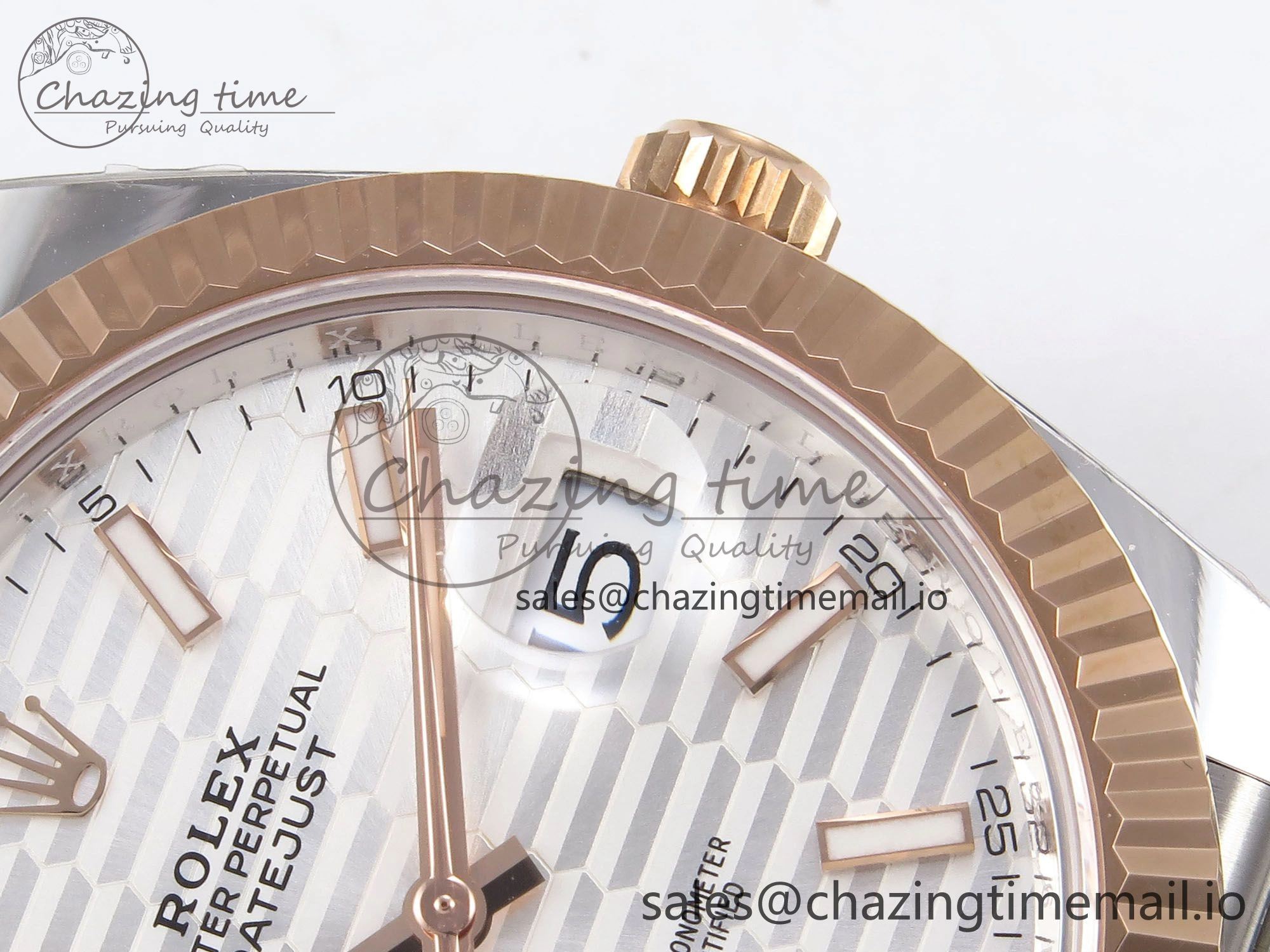 DateJust 41 126331 ARF 1:1 Best Edition 904L Steel Silver Textured Dial on SS RG Jubilee Bracelet SH3235（Gain Weight）