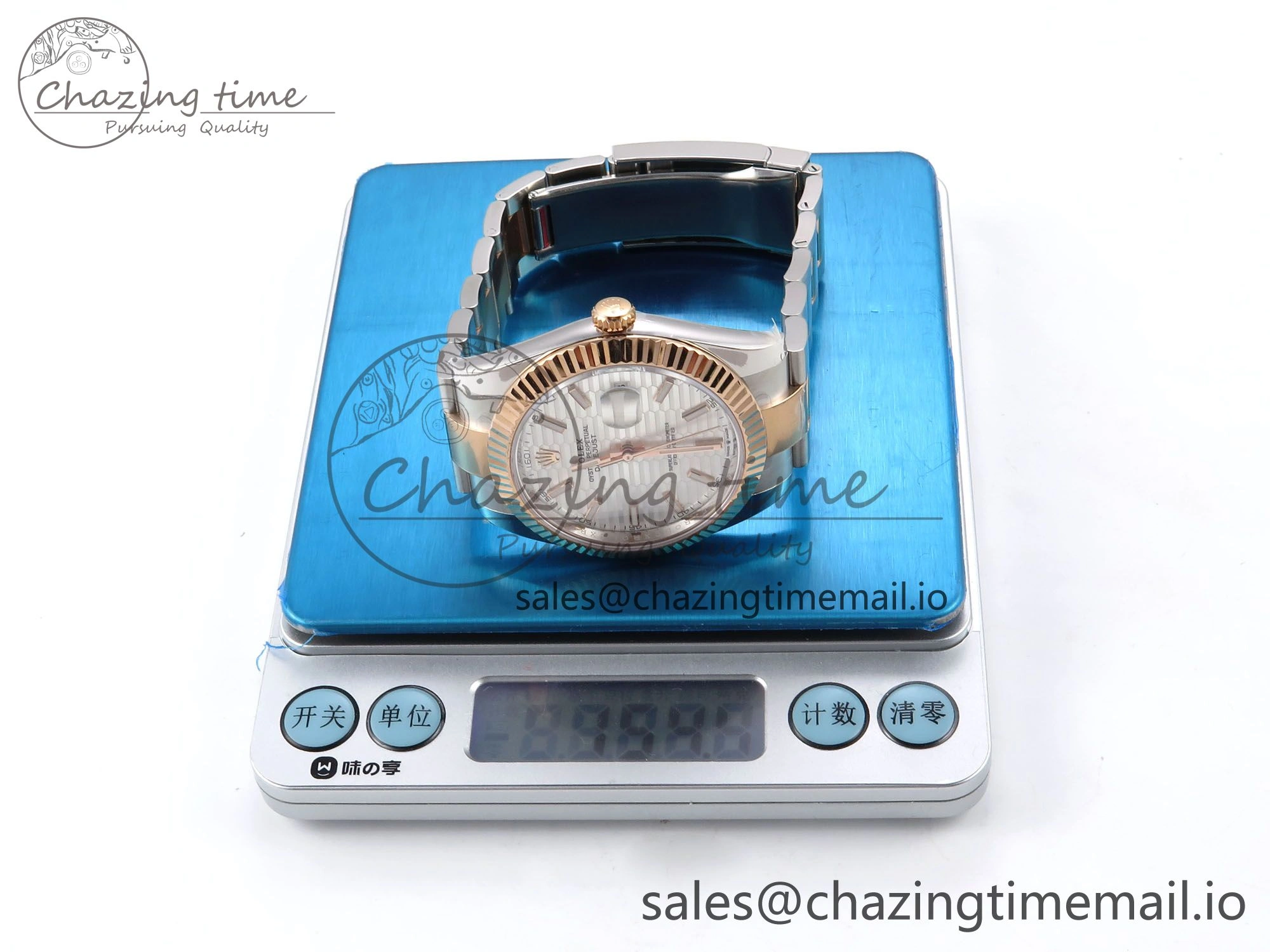 DateJust 41 126331 ARF 1:1 Best Edition 904L Steel Silver Textured Dial on SS RG Oyster Bracelet SH3235（Gain Weight）