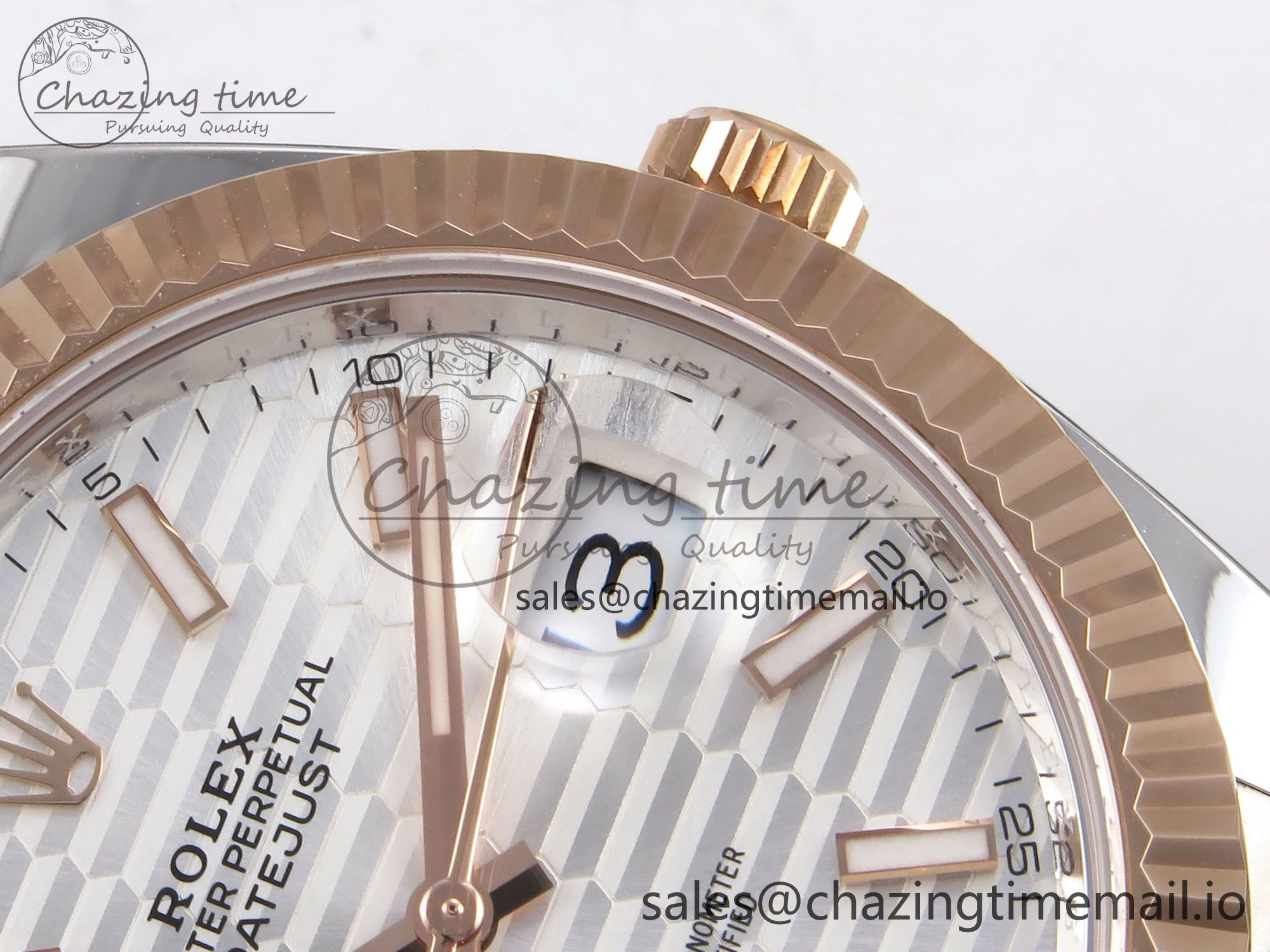 DateJust 41 126331 ARF 1:1 Best Edition 904L Steel Silver Textured Dial on SS RG Oyster Bracelet SH3235（Gain Weight）