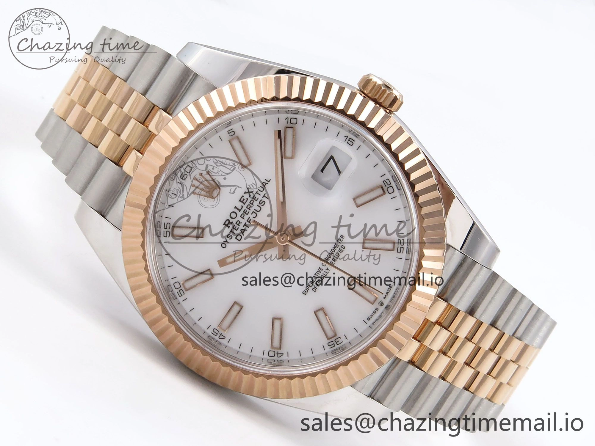 DateJust 41 126331 ARF 1:1 Best Edition 904L Steel White Dial on SS RG Jubilee Bracelet SH3235（Gain Weight）