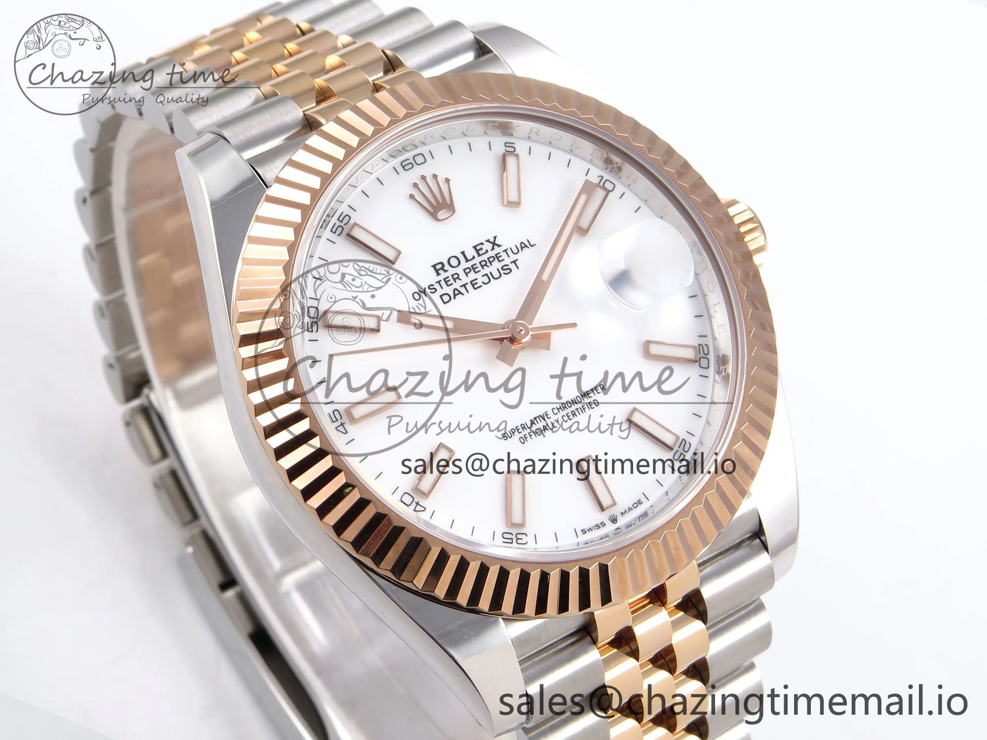 DateJust 41 126331 ARF 1:1 Best Edition 904L Steel White Dial on SS RG Jubilee Bracelet SH3235（Gain Weight）