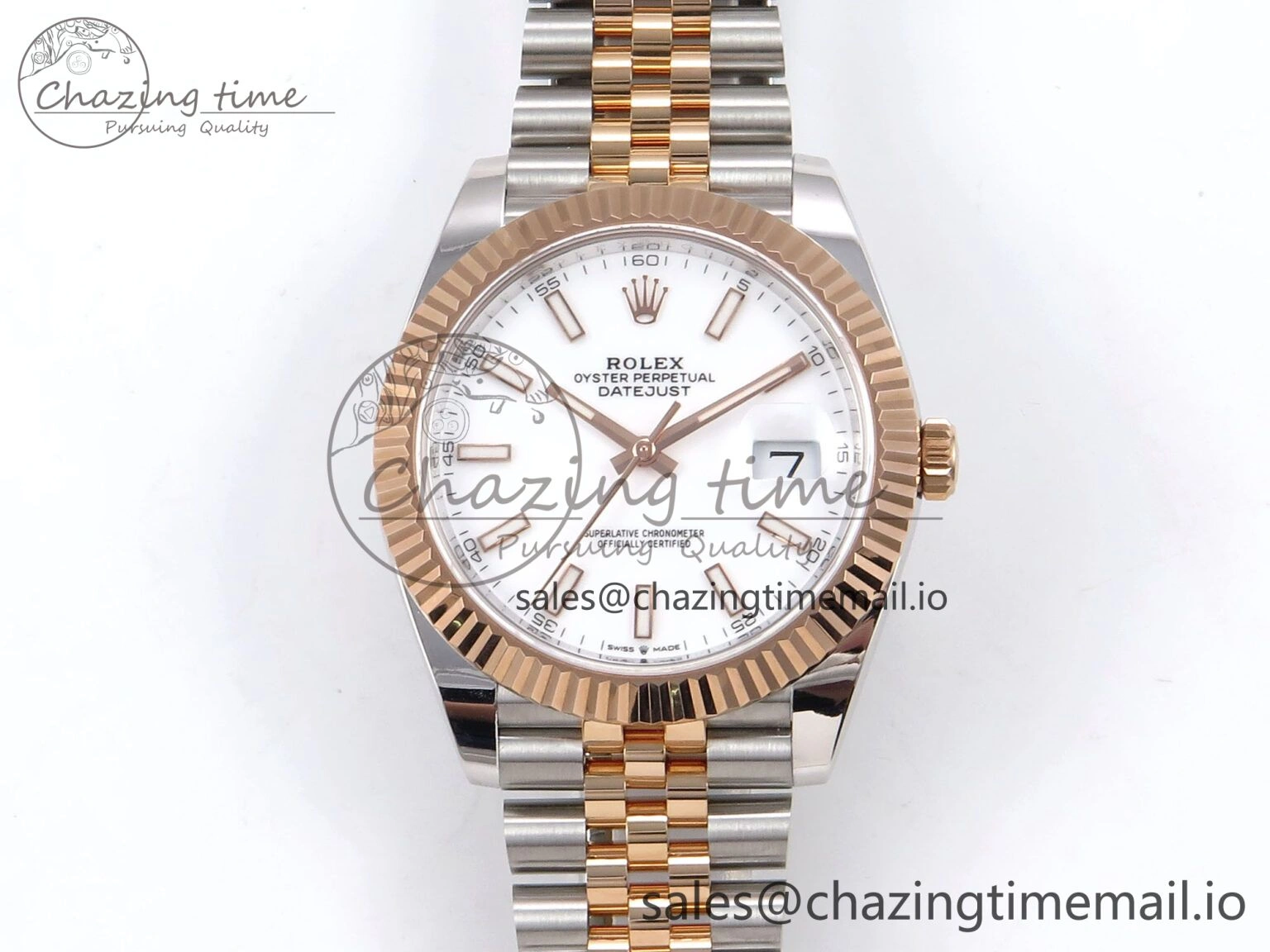 DateJust 41 126331 ARF 1:1 Best Edition 904L Steel White Dial on SS RG Jubilee Bracelet SH3235（Gain Weight）