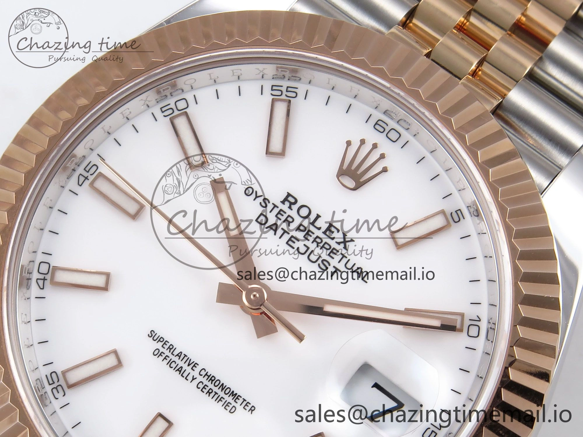 DateJust 41 126331 ARF 1:1 Best Edition 904L Steel White Dial on SS RG Jubilee Bracelet SH3235（Gain Weight）