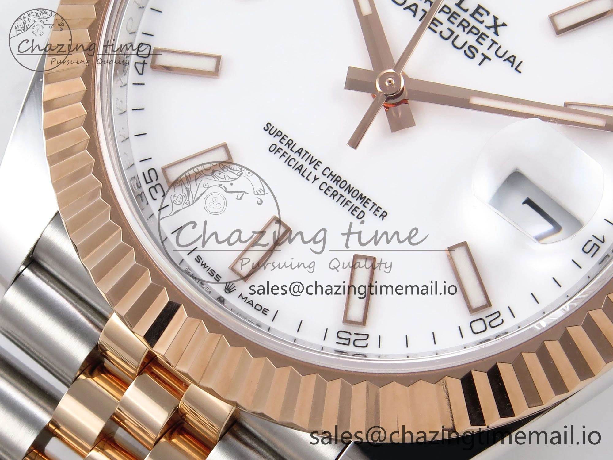 DateJust 41 126331 ARF 1:1 Best Edition 904L Steel White Dial on SS RG Jubilee Bracelet SH3235（Gain Weight）