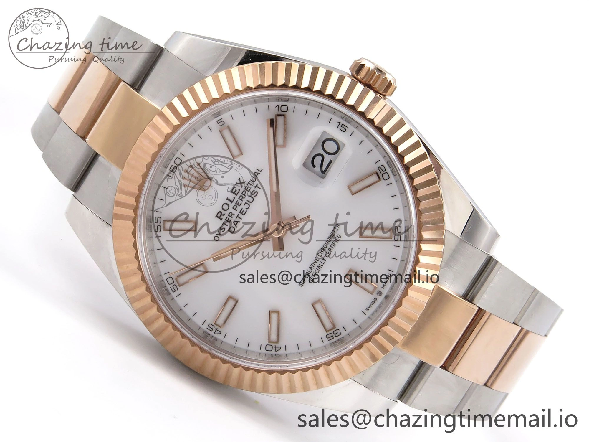 DateJust 41 126331 ARF 1:1 Best Edition 904L Steel White Dial on SS RG Oyster Bracelet SH3235（Gain Weight）