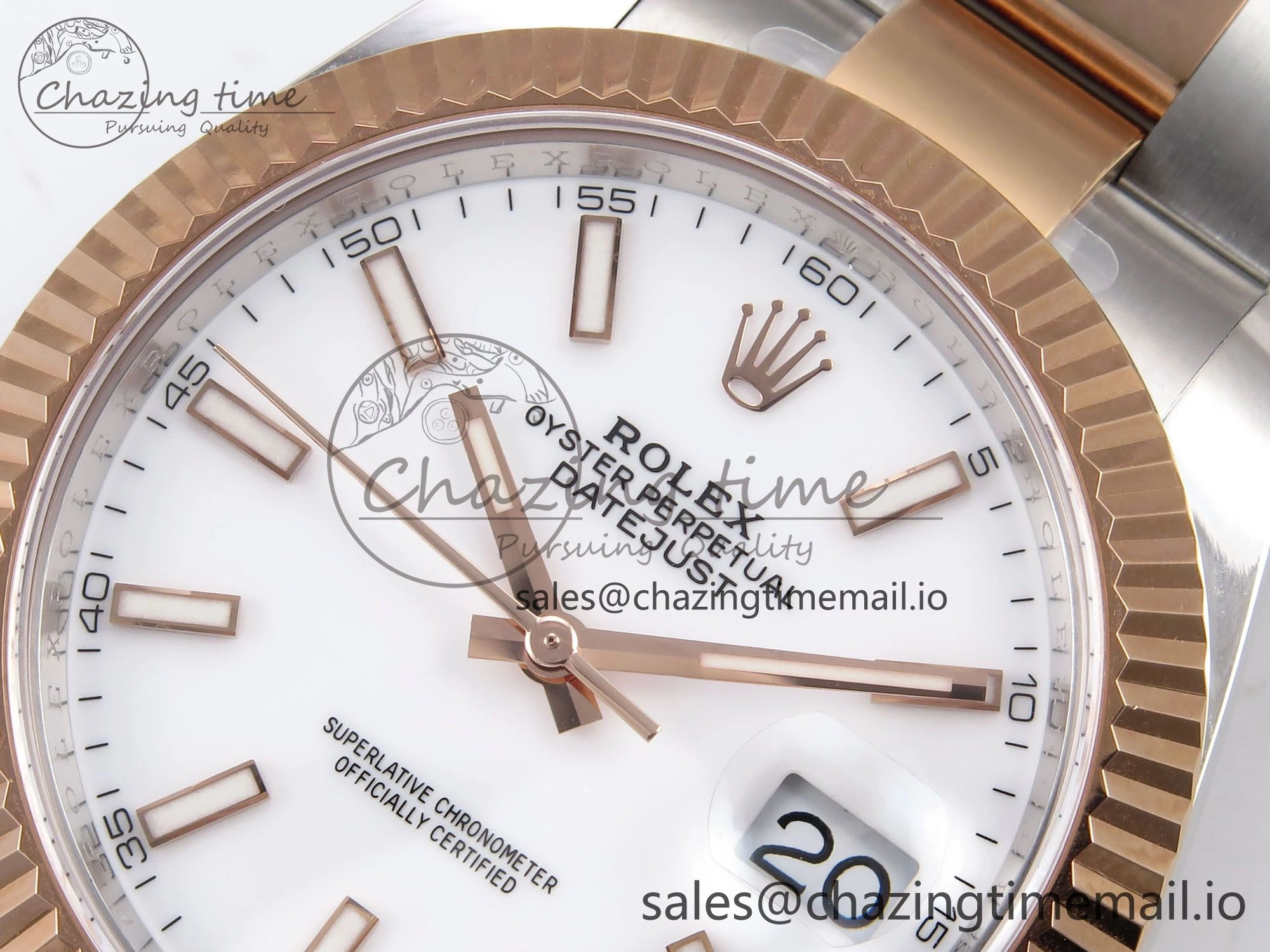 DateJust 41 126331 ARF 1:1 Best Edition 904L Steel White Dial on SS RG Oyster Bracelet SH3235（Gain Weight）