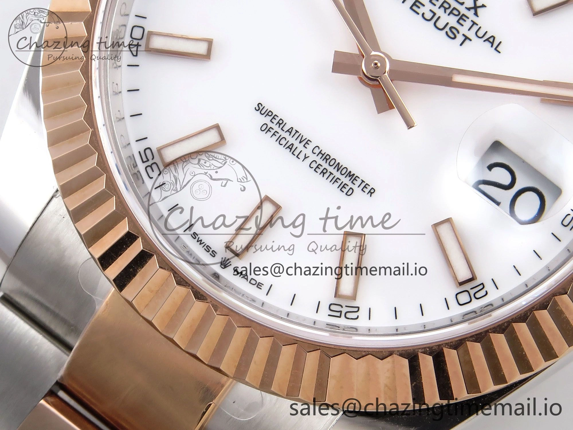 DateJust 41 126331 ARF 1:1 Best Edition 904L Steel White Dial on SS RG Oyster Bracelet SH3235（Gain Weight）