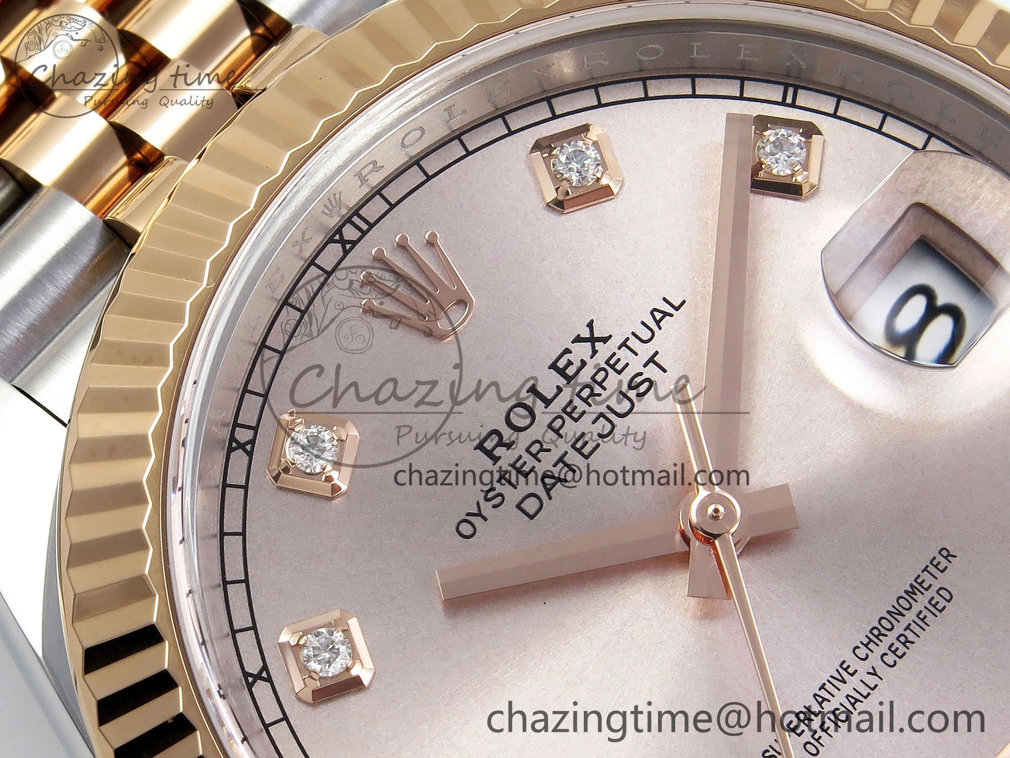 DateJust 41 126331 Clean 1:1 Best Edition 904L Steel RG Diamonds Dial on SS RG Jubilee Bracelet VR3235