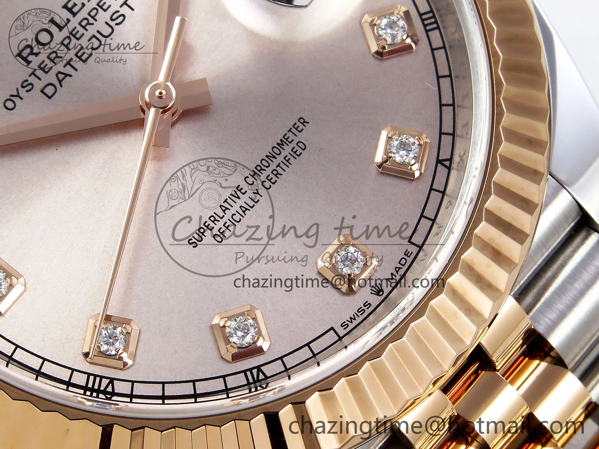 DateJust 41 126331 Clean 1:1 Best Edition 904L Steel RG Diamonds Dial on SS RG Jubilee Bracelet VR3235