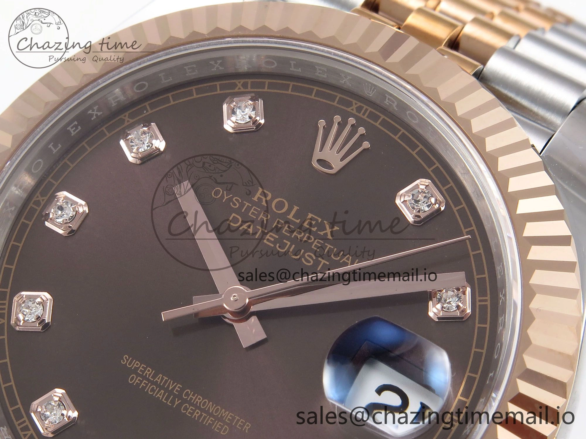 DateJust 41 126331 EWEF Best Edition Brown Diamonds Dial on SS RG Jubilee Bracelet A3235
