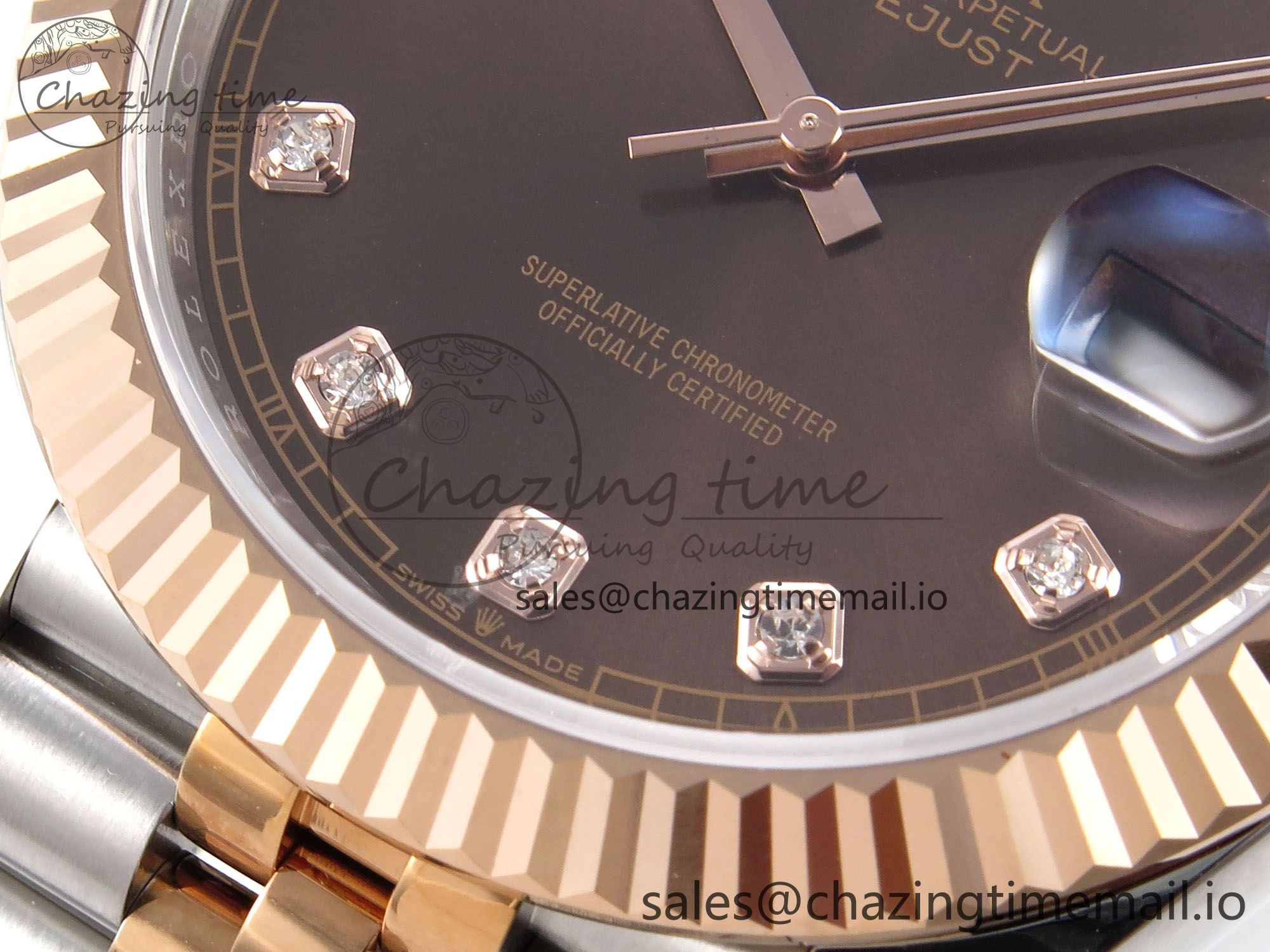 DateJust 41 126331 EWEF Best Edition Brown Diamonds Dial on SS RG Jubilee Bracelet A3235