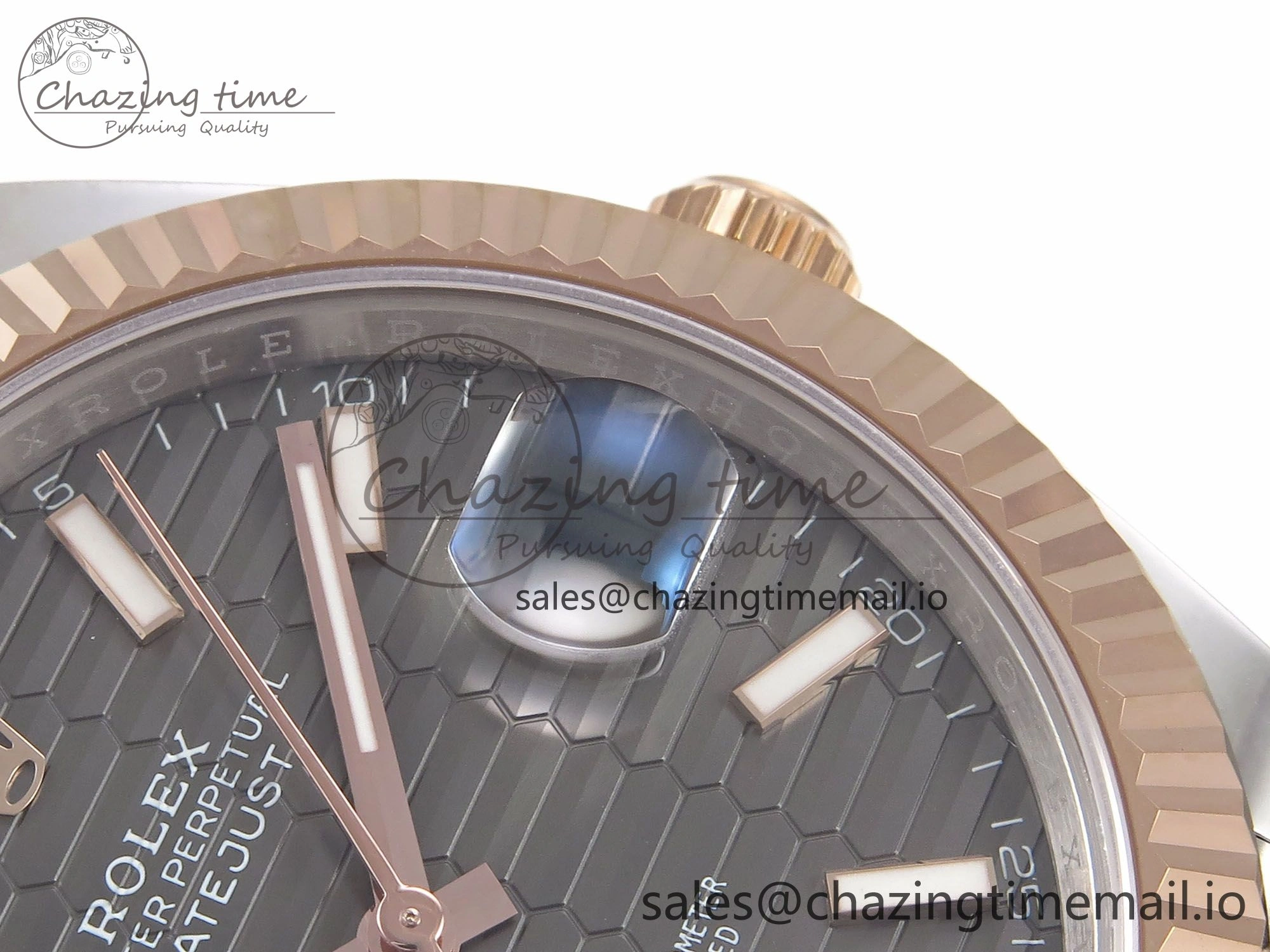 DateJust 41 126331 EWEF Best Edition Gray Textured Dial on SS RG Jubilee Bracelet A3235