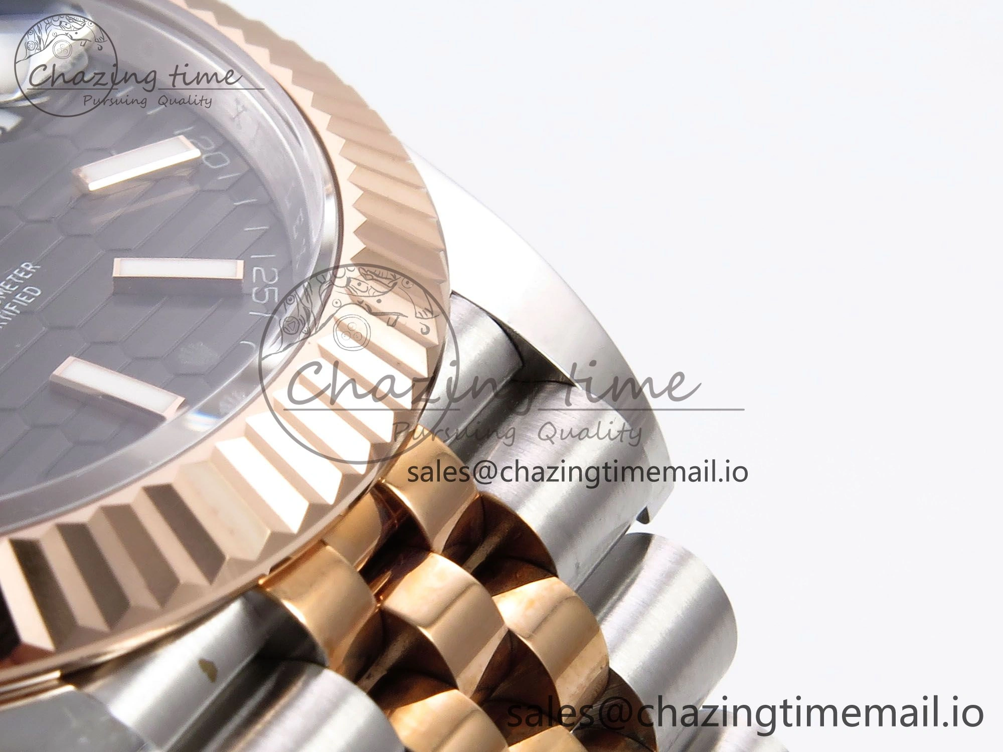 DateJust 41 126331 EWEF Best Edition Gray Textured Dial on SS RG Jubilee Bracelet A3235