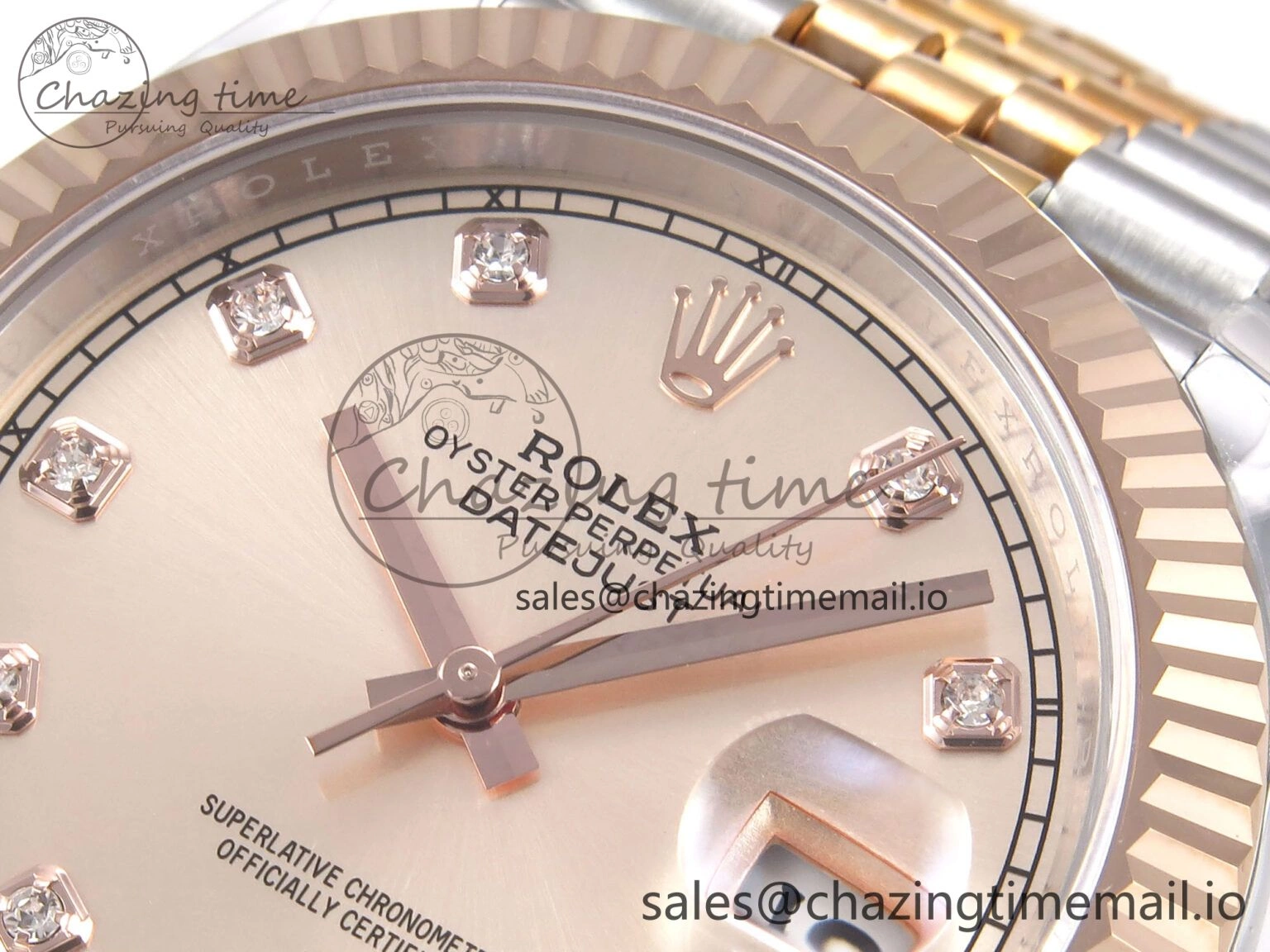 DateJust 41 126331 EWEF Best Edition RG Diamonds Dial on SS RG Jubilee Bracelet A3235