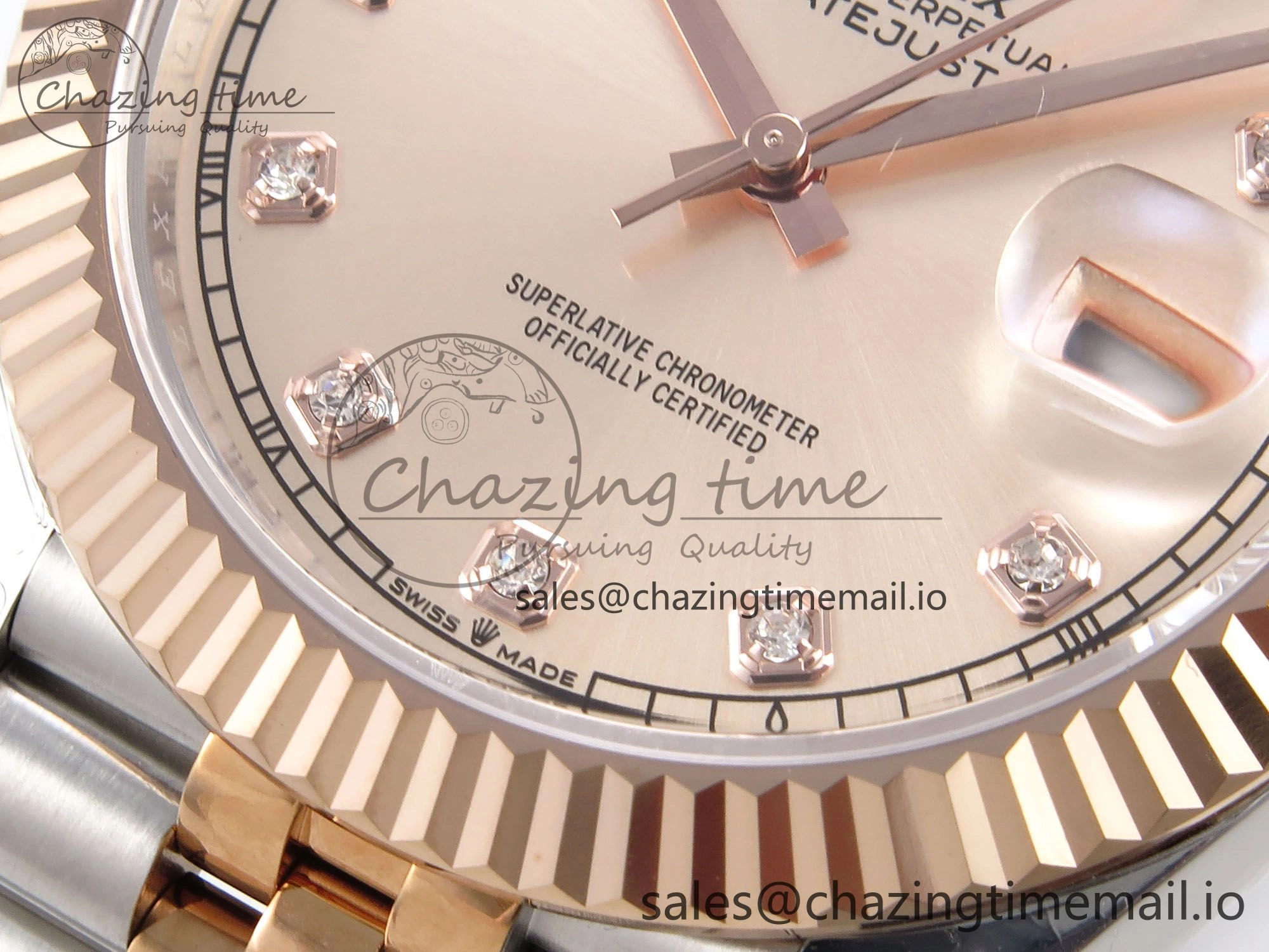 DateJust 41 126331 EWEF Best Edition RG Diamonds Dial on SS RG Jubilee Bracelet A3235