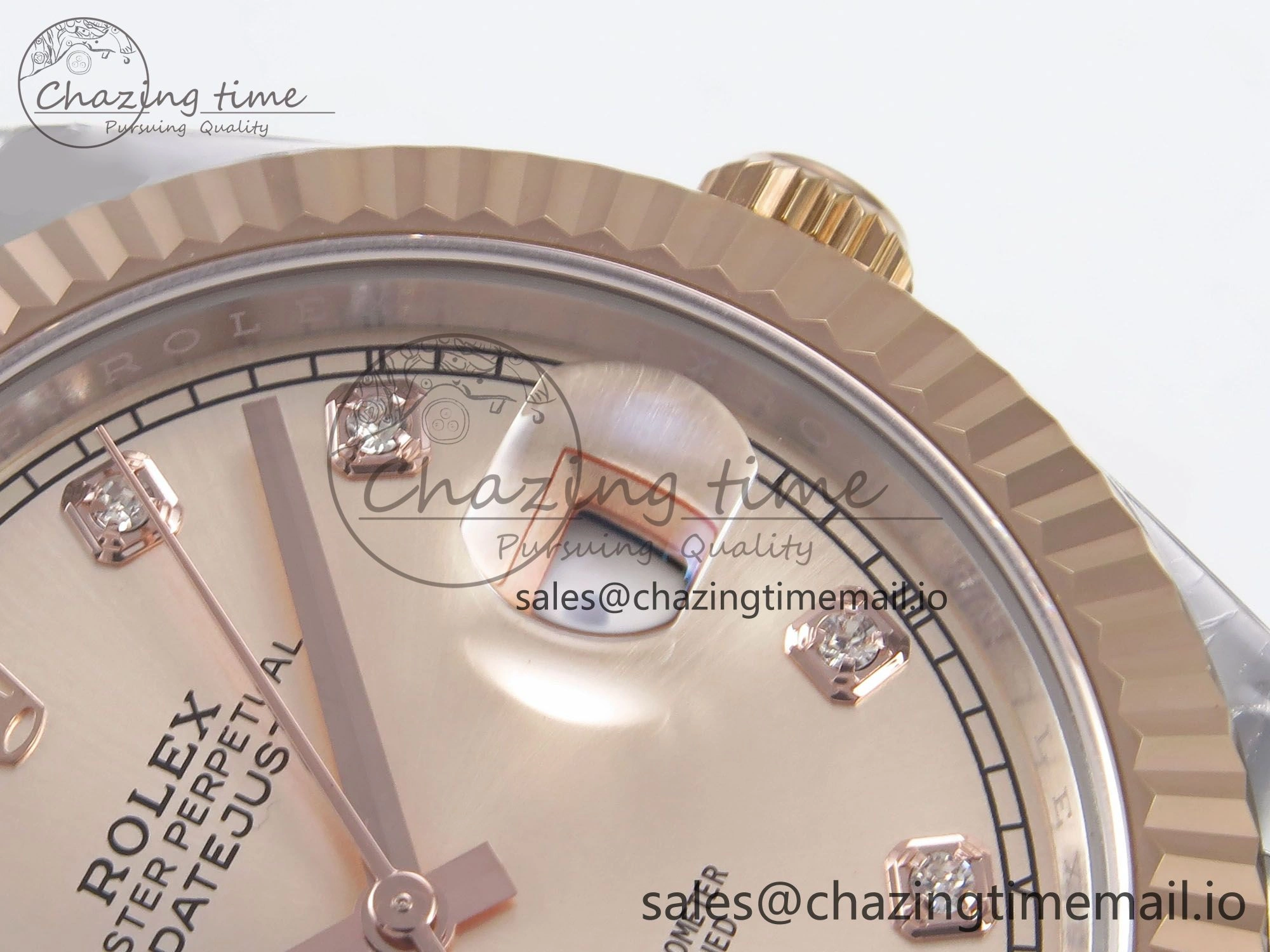 DateJust 41 126331 EWEF Best Edition RG Diamonds Dial on SS RG Jubilee Bracelet A3235