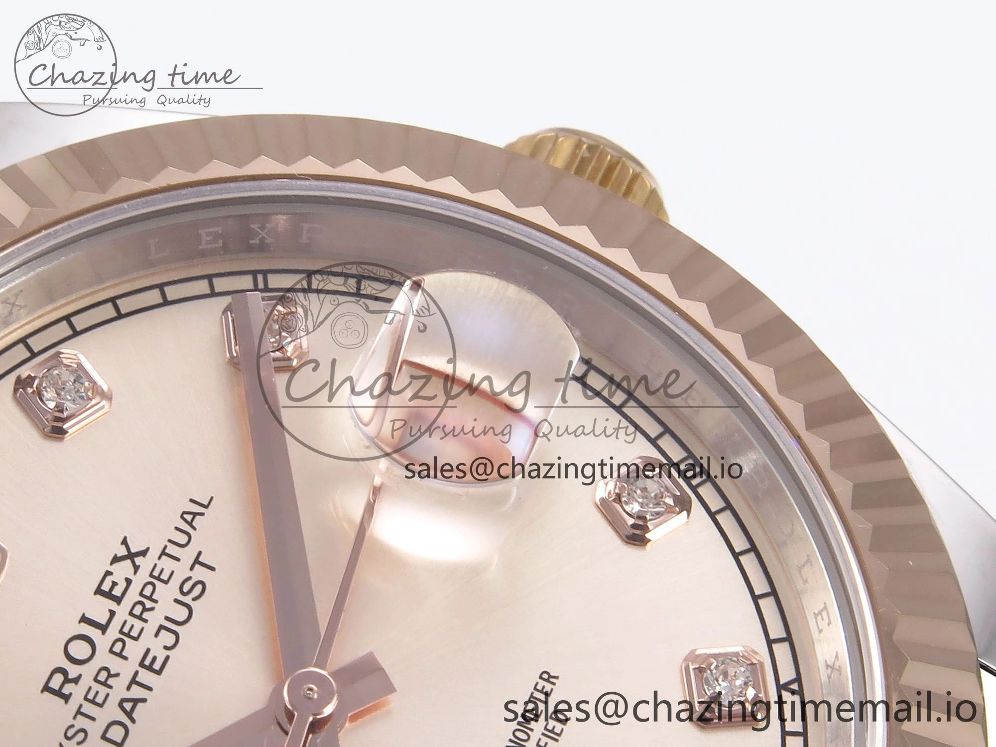 DateJust 41 126331 EWEF Best Edition RG Diamonds Dial on SS RG Oyster Bracelet A3235