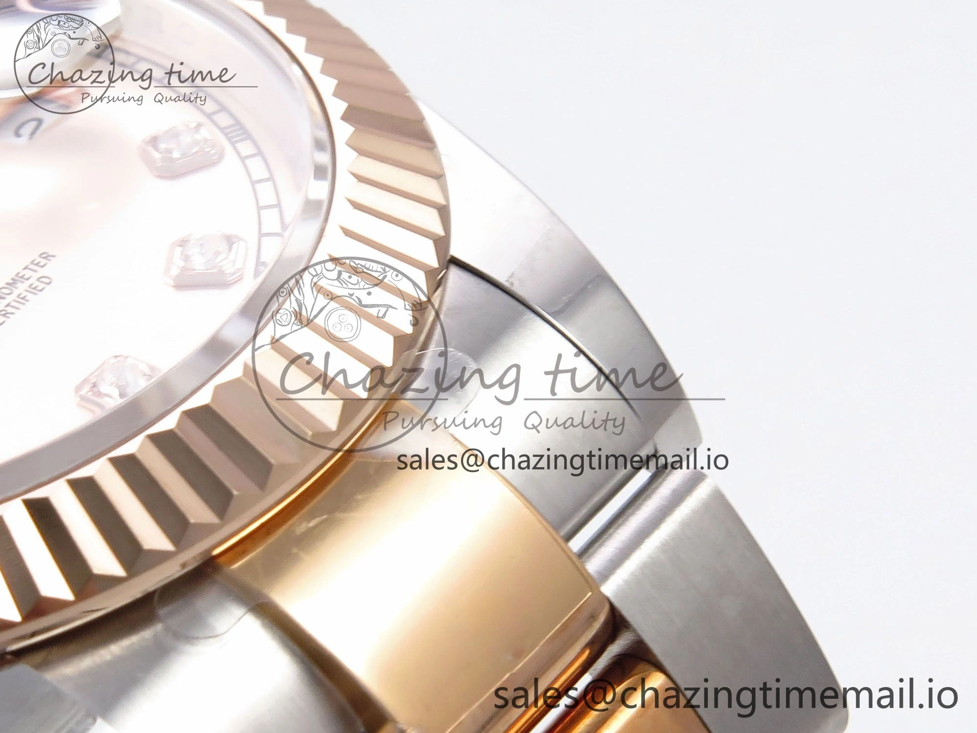 DateJust 41 126331 EWEF Best Edition RG Diamonds Dial on SS RG Oyster Bracelet A3235