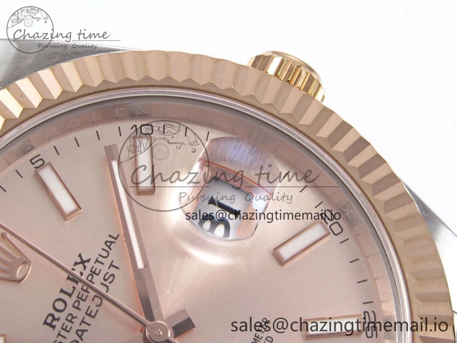 DateJust 41 126331 EWEF Best Edition RG Stick Dial on SS RG Jubilee Bracelet A3235
