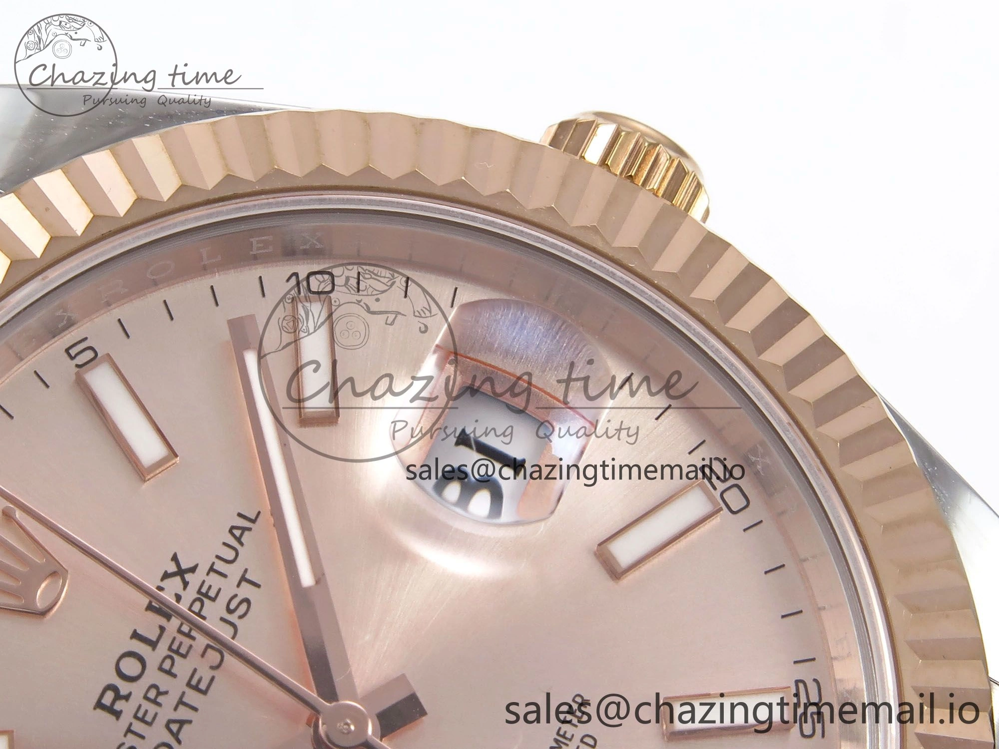 DateJust 41 126331 EWEF Best Edition RG Stick Dial on SS RG Jubilee Bracelet A3235