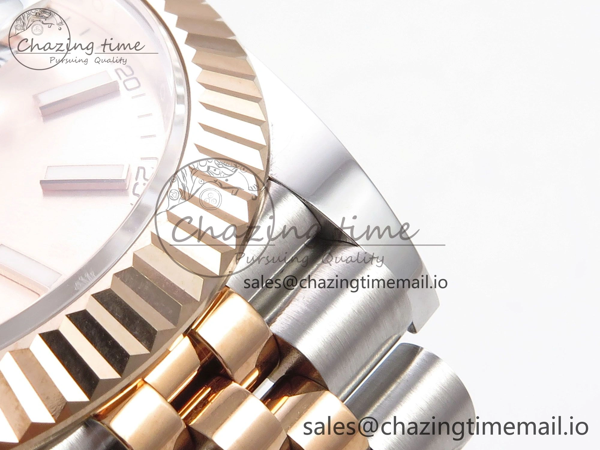 DateJust 41 126331 EWEF Best Edition RG Stick Dial on SS RG Jubilee Bracelet A3235