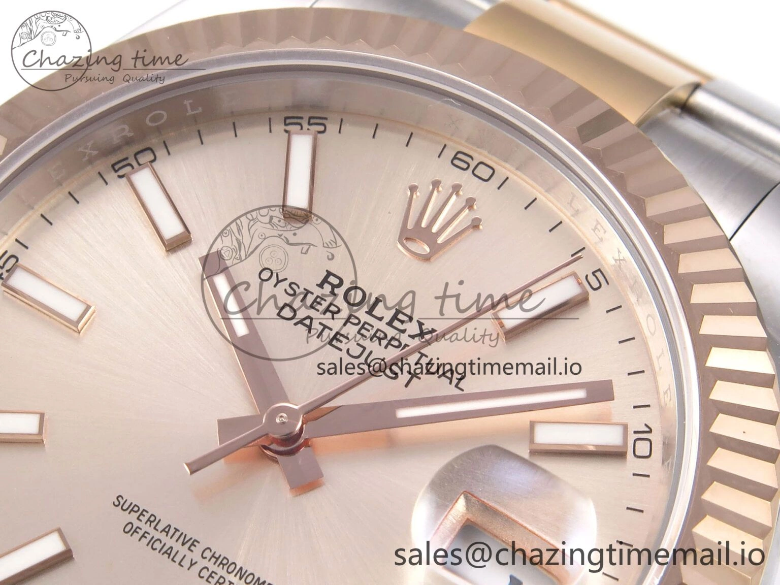 DateJust 41 126331 EWEF Best Edition RG Stick Dial on SS RG Oyster Bracelet A3235