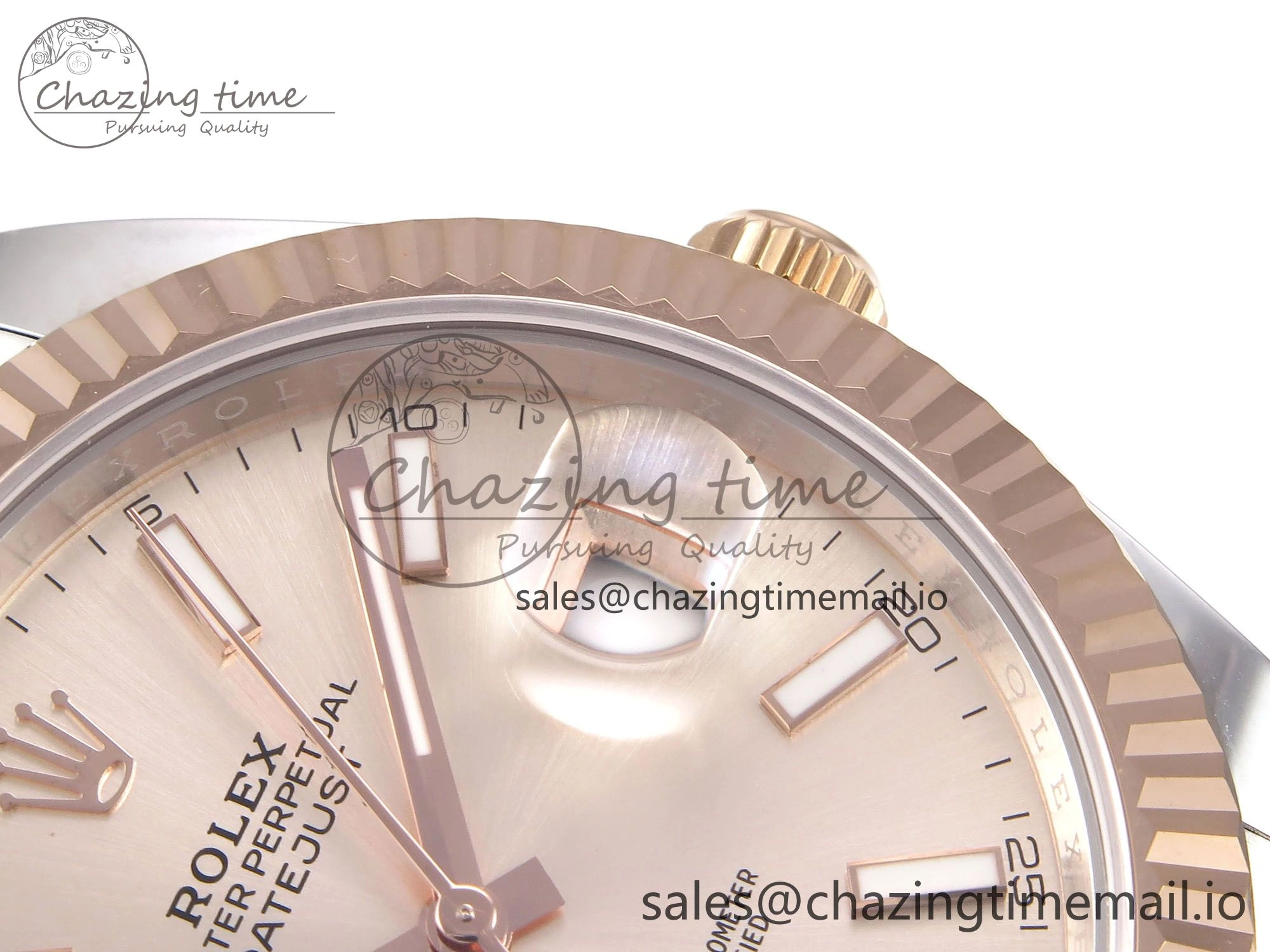 DateJust 41 126331 EWEF Best Edition RG Stick Dial on SS RG Oyster Bracelet A3235