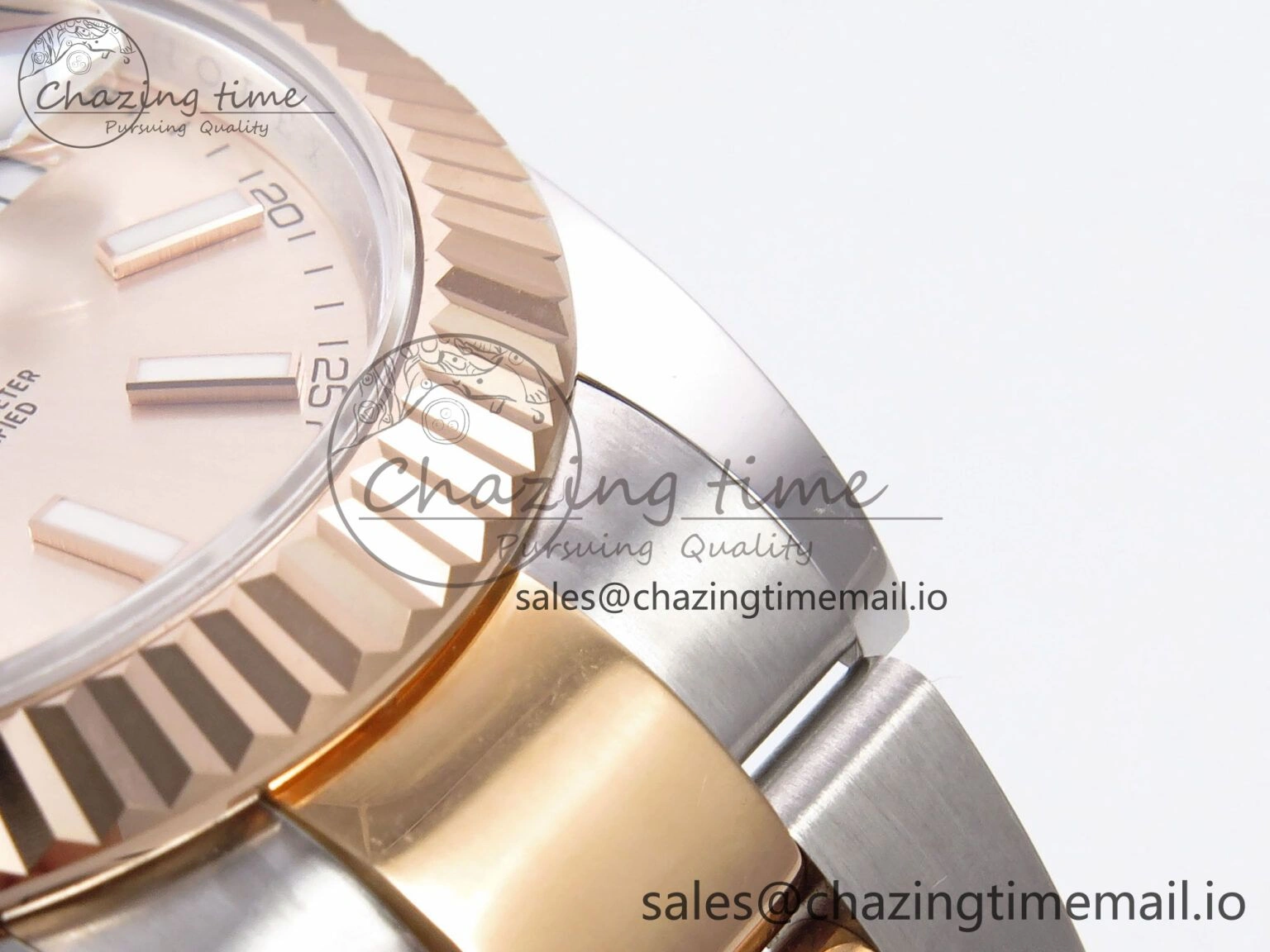 DateJust 41 126331 EWEF Best Edition RG Stick Dial on SS RG Oyster Bracelet A3235