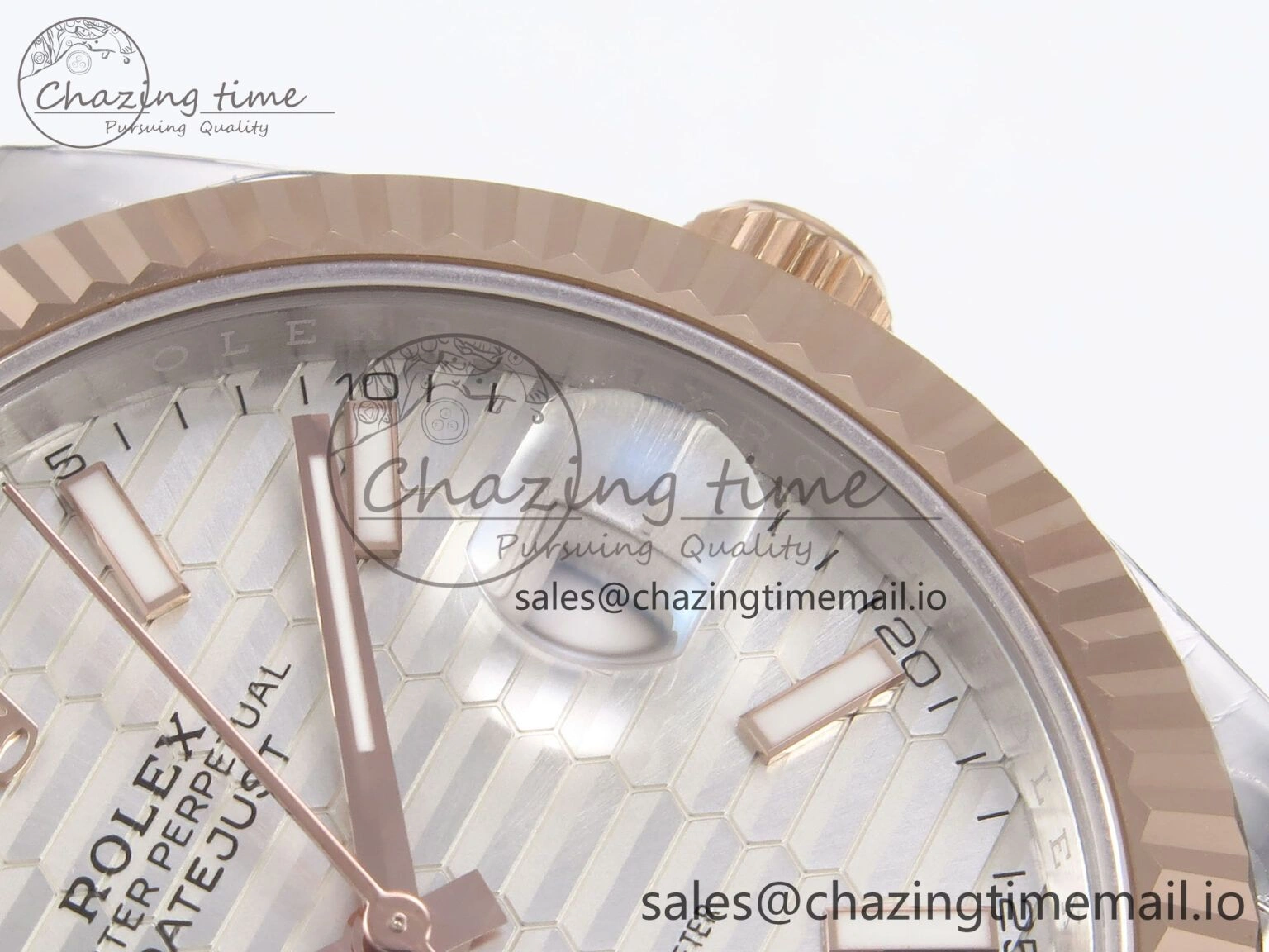 DateJust 41 126331 EWEF Best Edition Silver Textured Dial on SS RG Jubilee Bracelet A3235