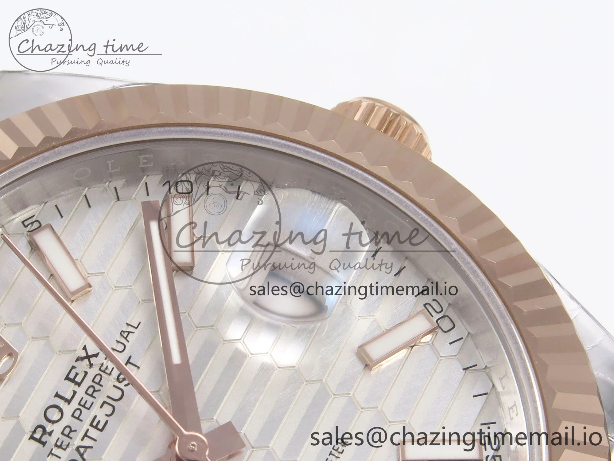 DateJust 41 126331 EWEF Best Edition Silver Textured Dial on SS RG Jubilee Bracelet A3235