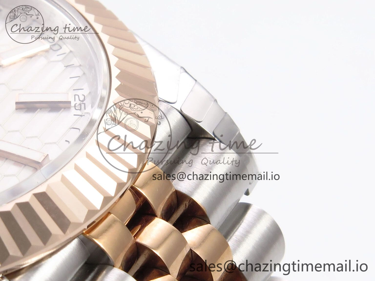 DateJust 41 126331 EWEF Best Edition Silver Textured Dial on SS RG Jubilee Bracelet A3235