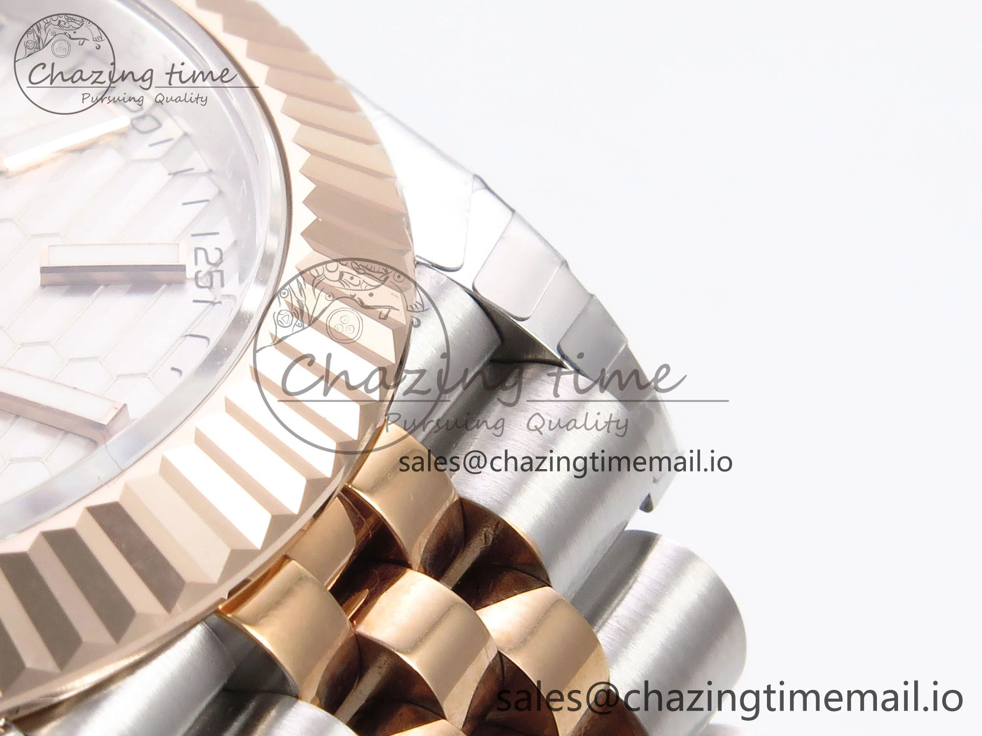 DateJust 41 126331 EWEF Best Edition Silver Textured Dial on SS RG Jubilee Bracelet A3235