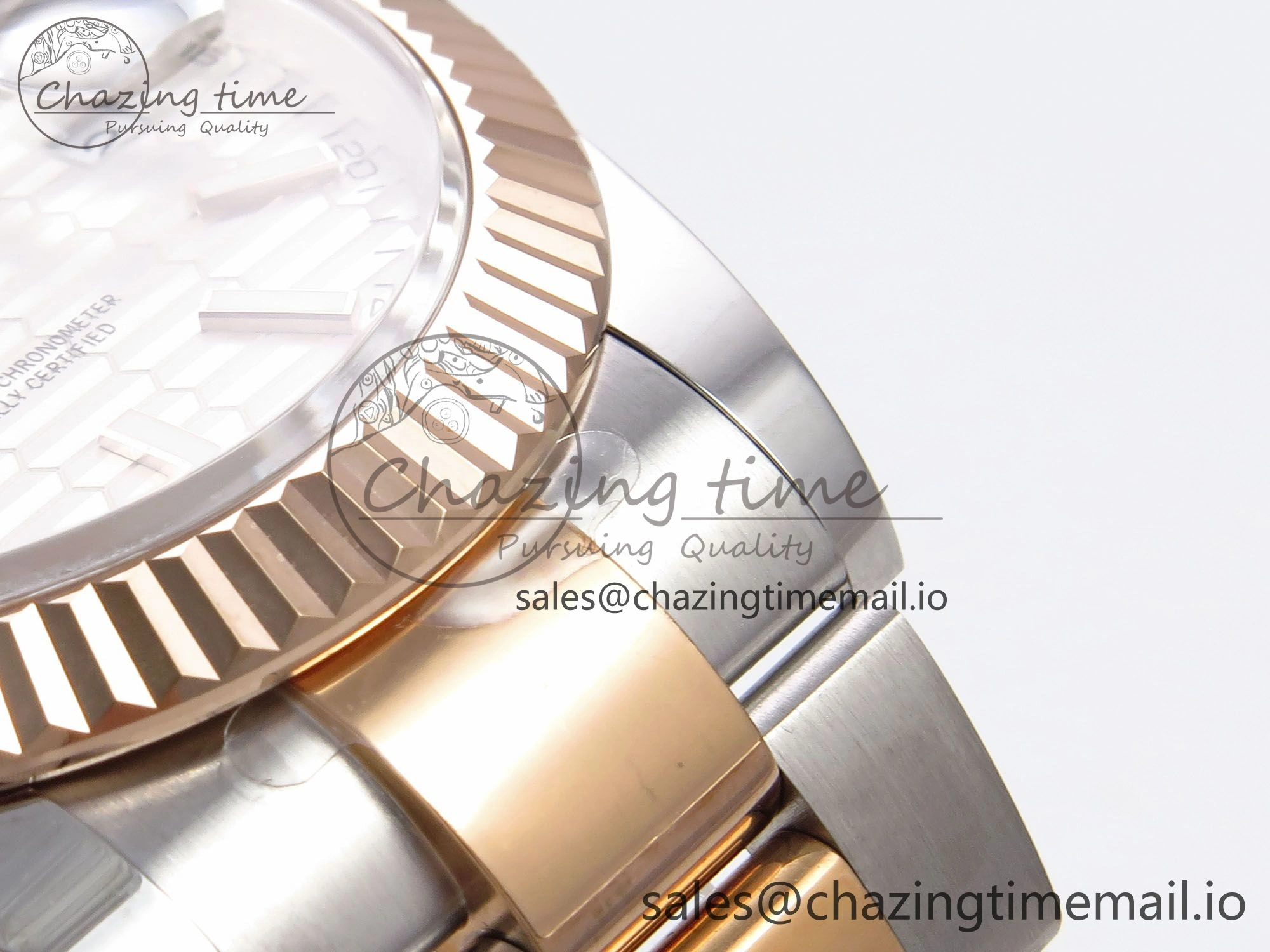 DateJust 41 126331 EWEF Best Edition Silver Textured Dial on SS RG Oyster Bracelet A3235