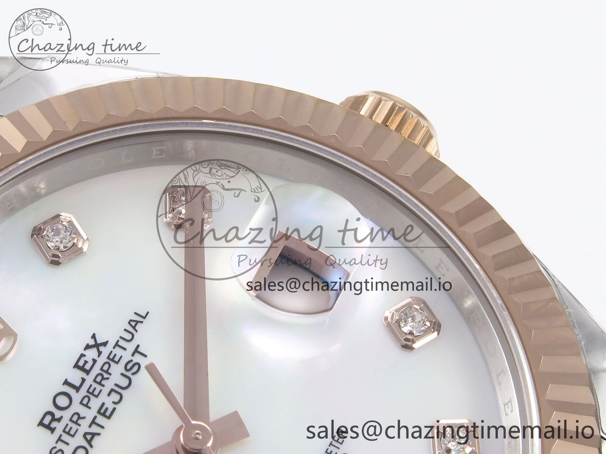 DateJust 41 126331 EWEF Best Edition White MOP Dial on SS RG Jubilee Bracelet A3235